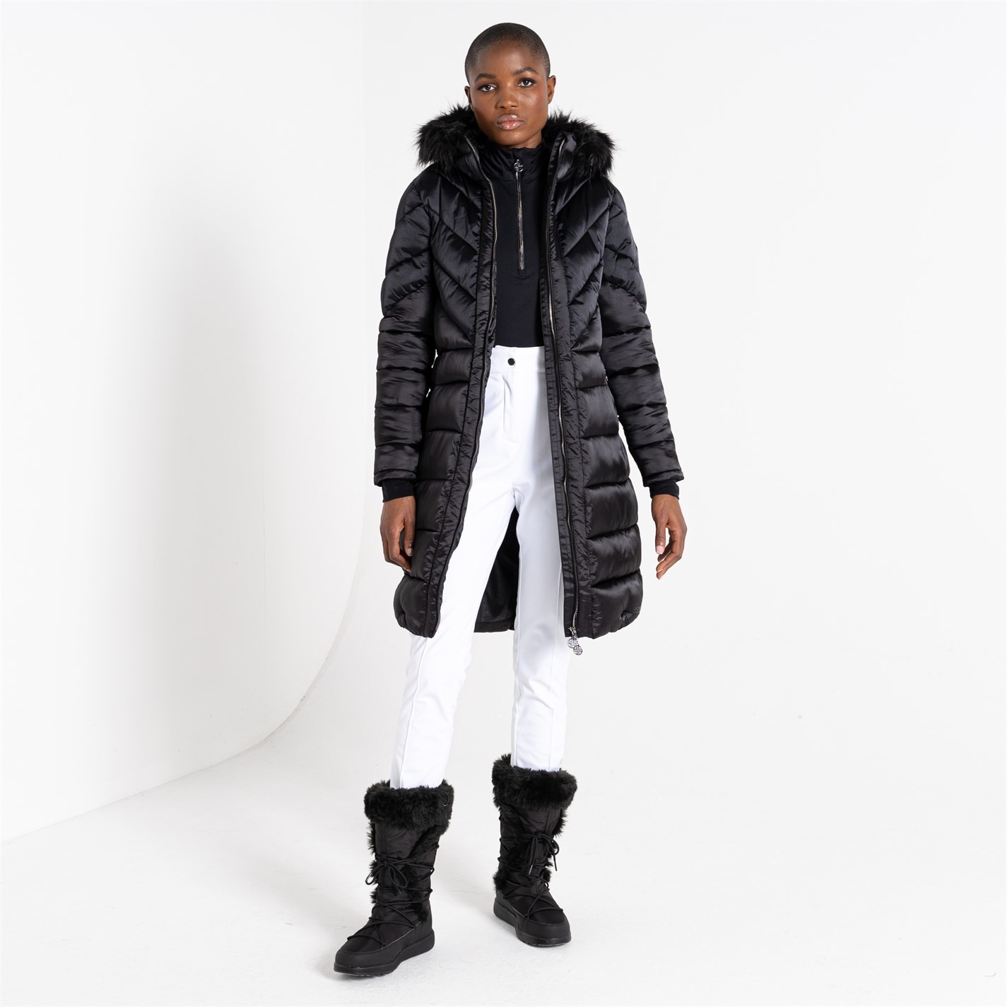 Dámska bunda Dare 2b Blk 4187599 Women's Longline Insulated Padded Quilted Jacket - 2