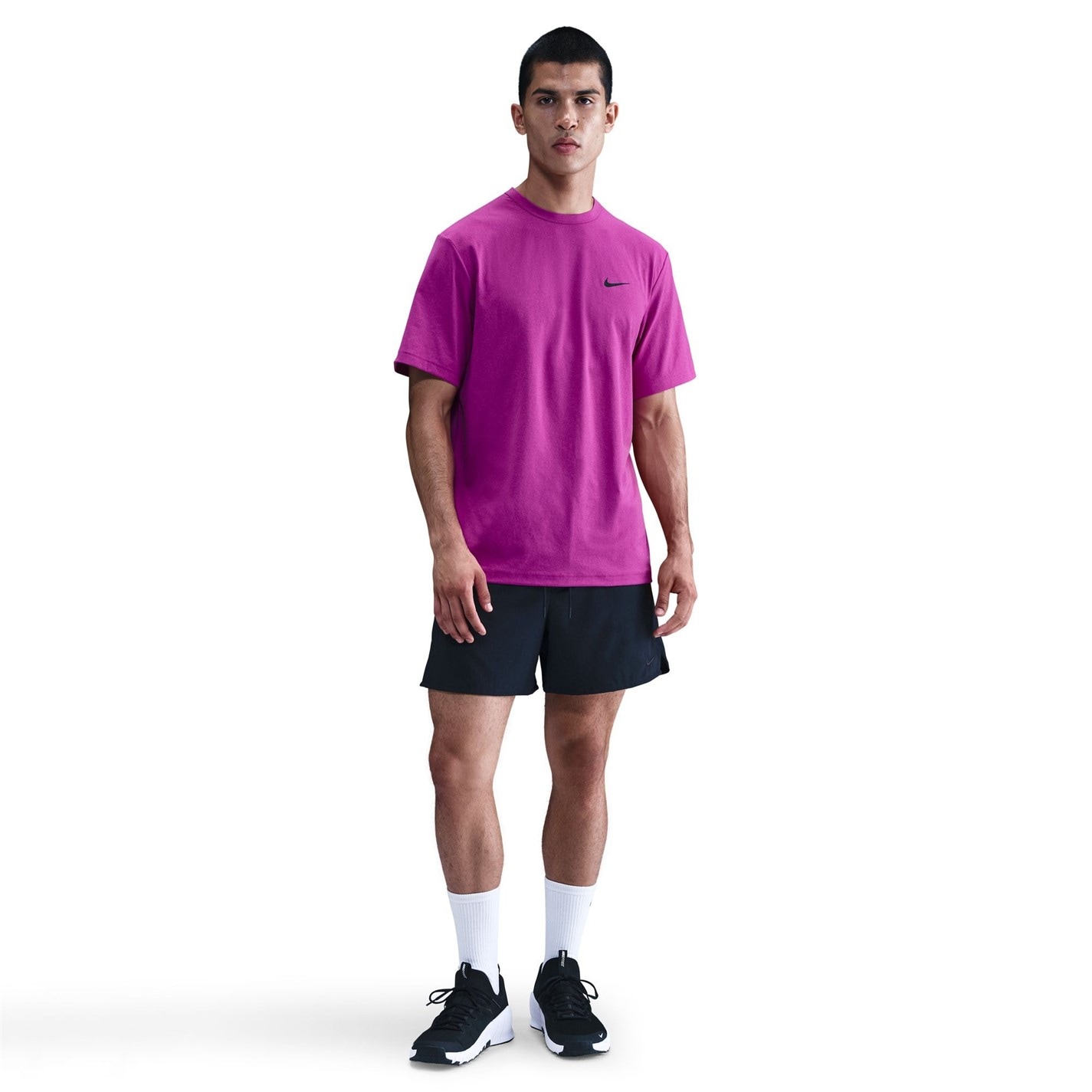 Nike Vivid Purple 6902937 Dri-FIT UV Hyverse Men's Short-Sleeve Fitness Top - 3