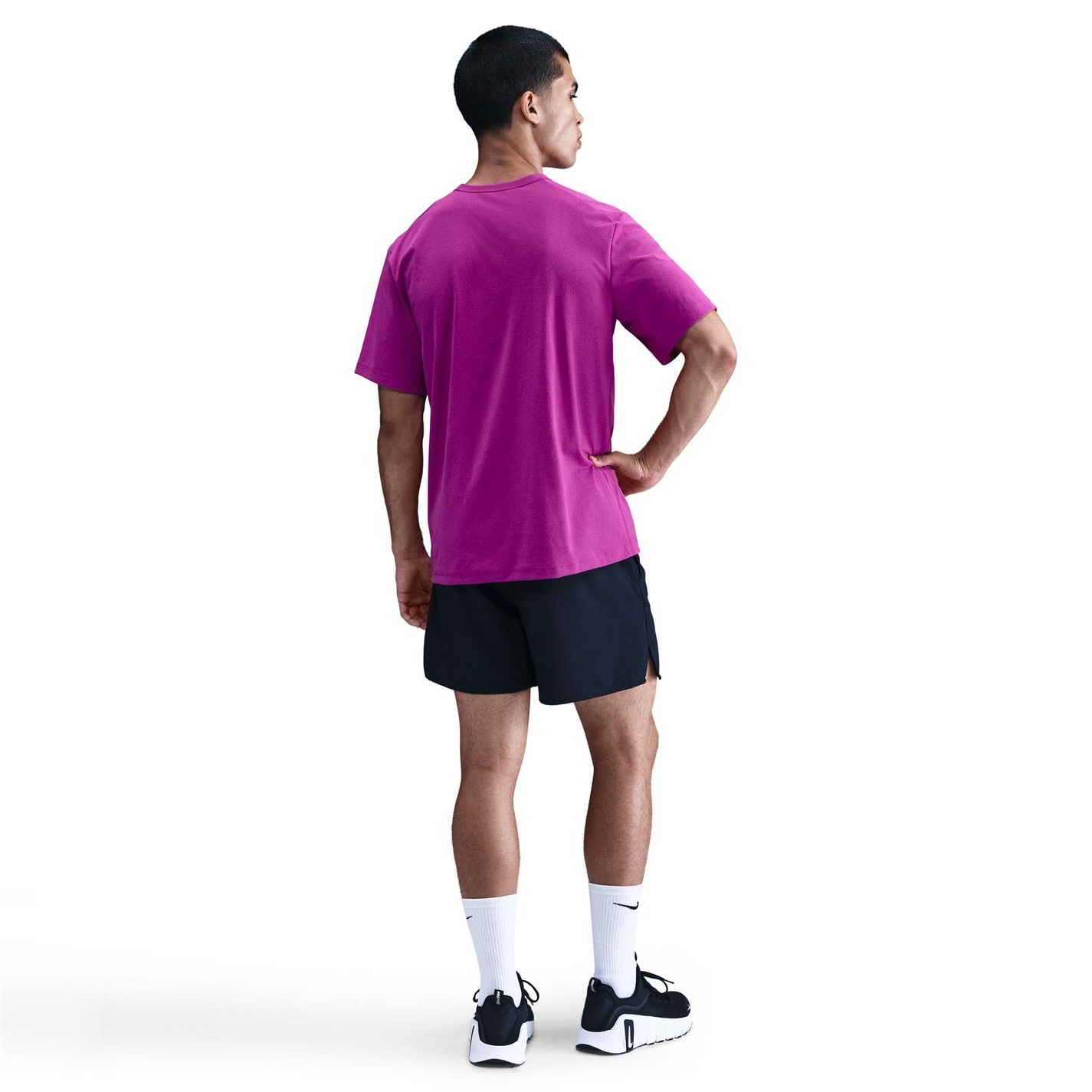 Nike Vivid Purple 6902937 Dri-FIT UV Hyverse Men's Short-Sleeve Fitness Top - 4