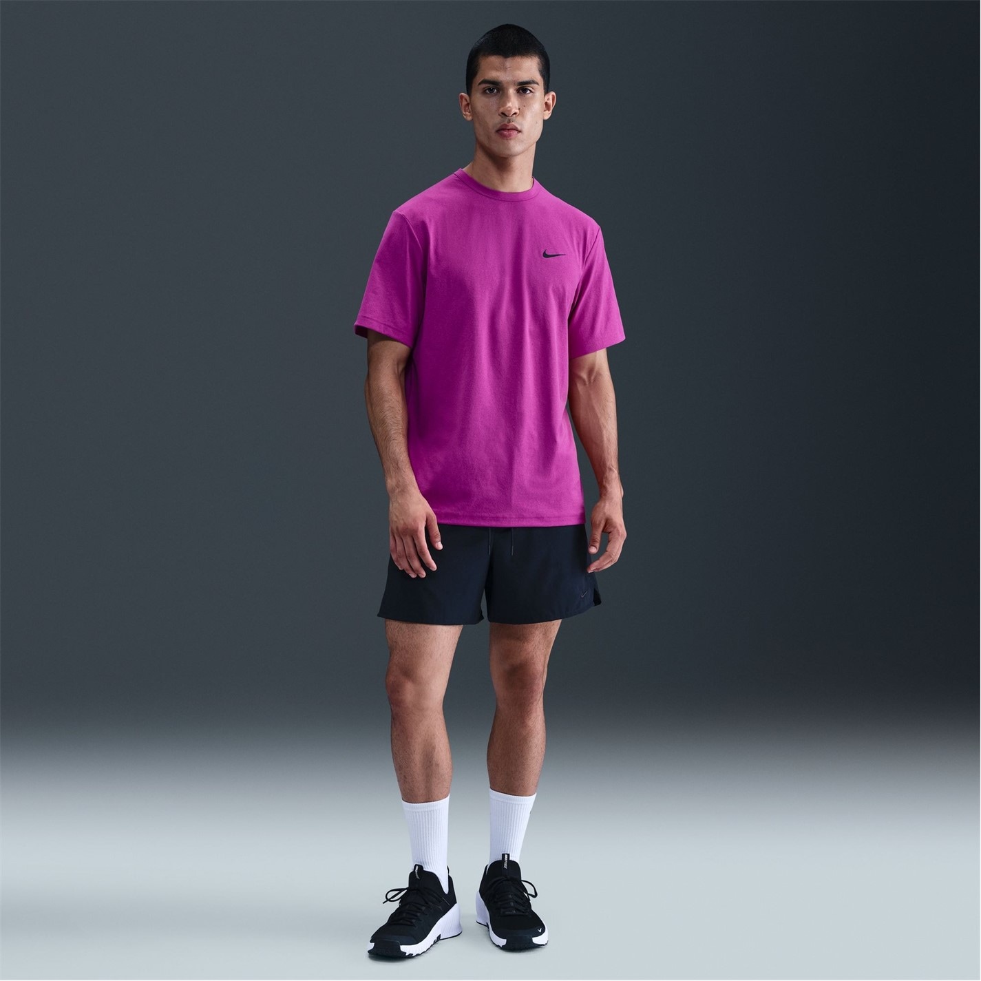 Nike Vivid Purple 6902937 Dri-FIT UV Hyverse Men's Short-Sleeve Fitness Top - 7