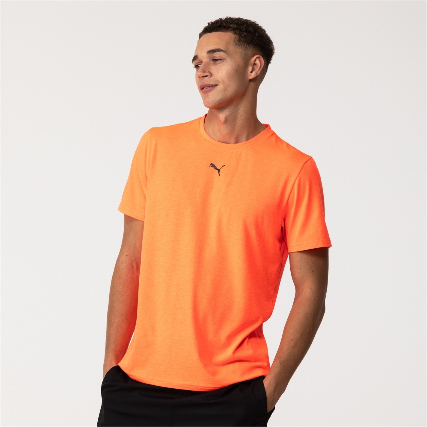 Puma Glowing Red 2274754 Train All Day Essentials Heather Tee Mens - 1