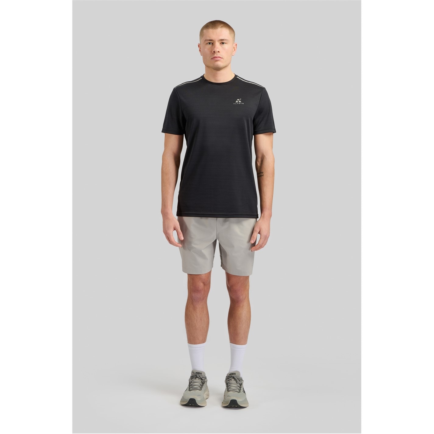 ALTRYN Black 8946605 Men's Ban Tech Short-Sleeve Performance Gym Top - 1