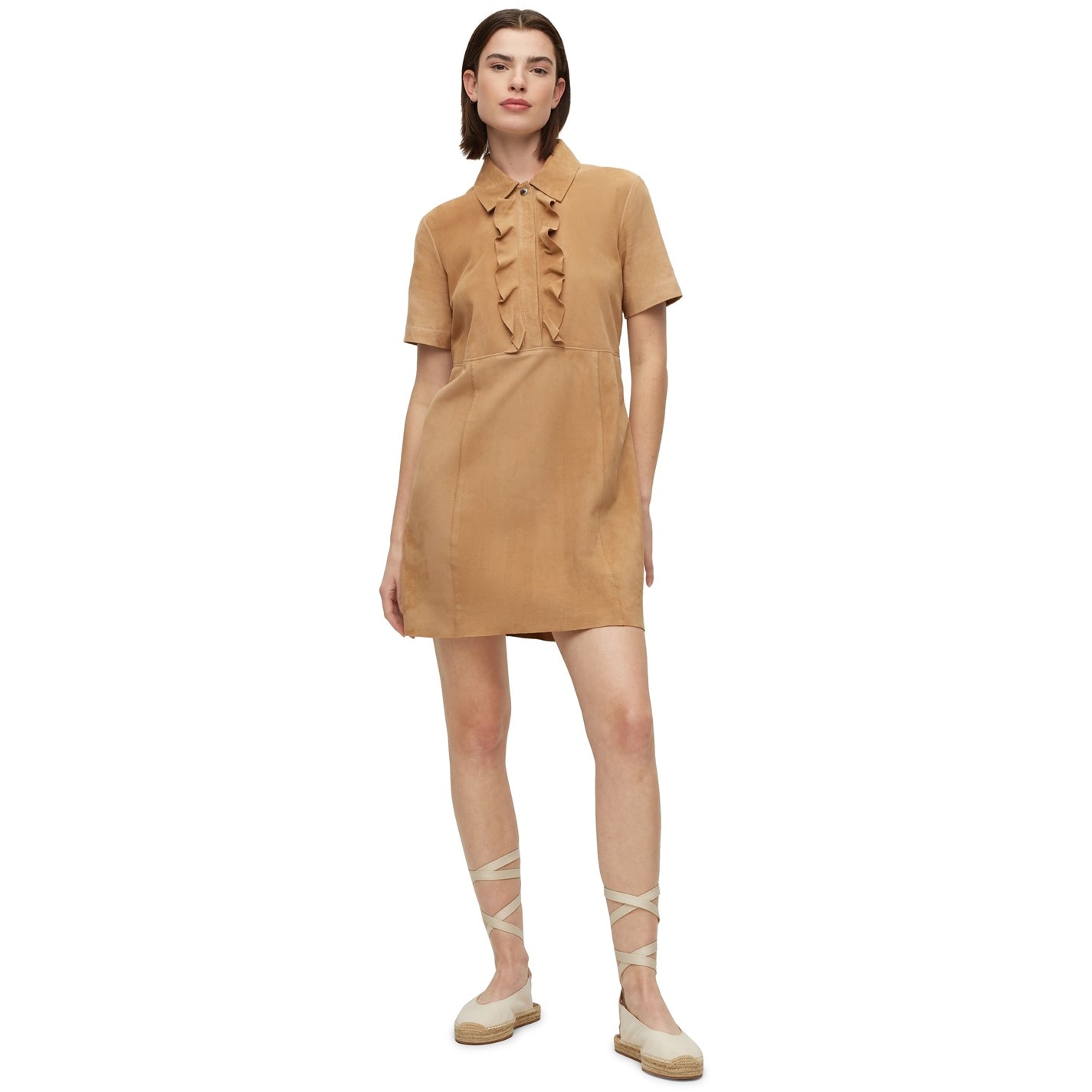 Šaty BOSS Open Beige 280 6497312 Women's Syrila Mini Design Dress - 2