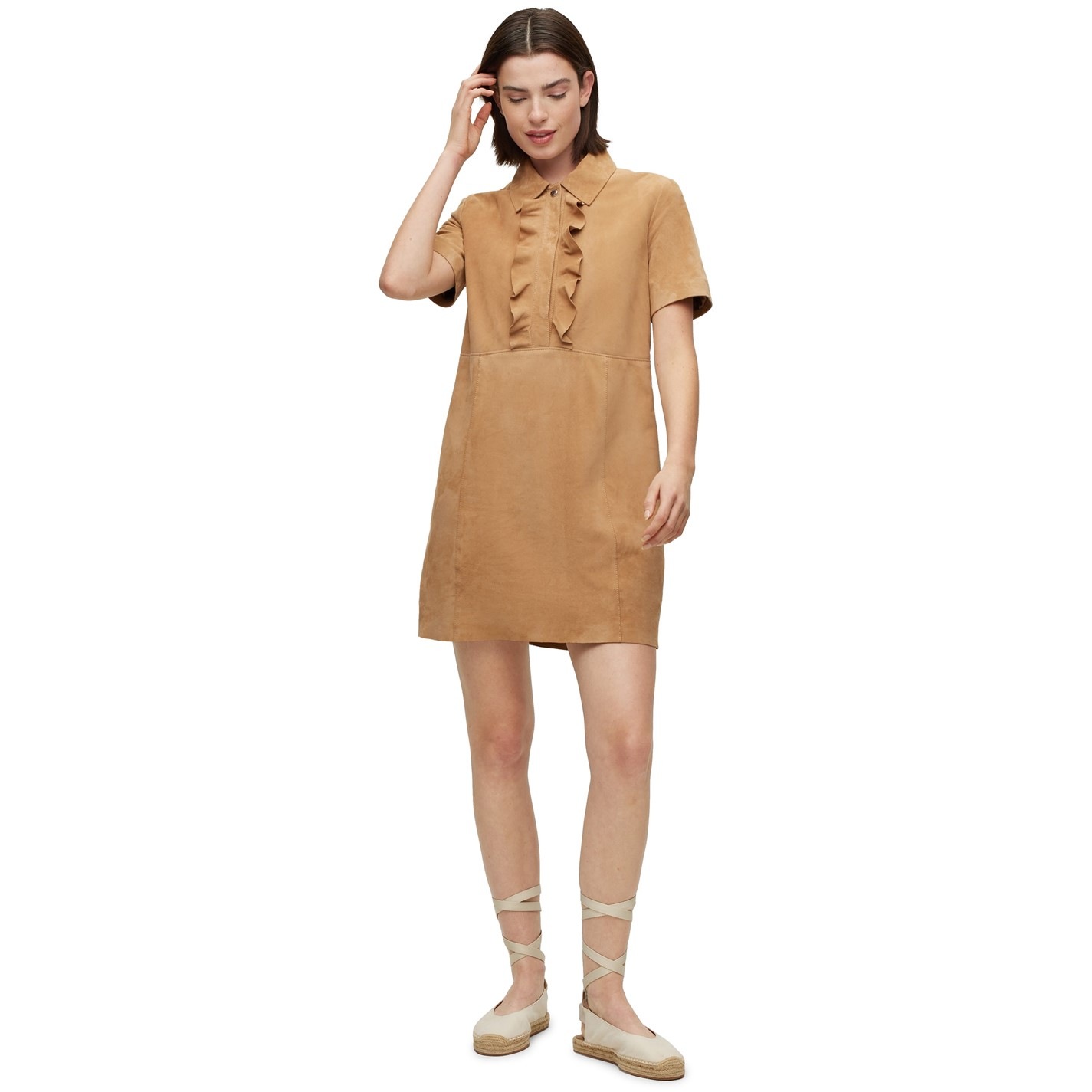 Šaty BOSS Open Beige 280 6497312 Women's Syrila Mini Design Dress - 4