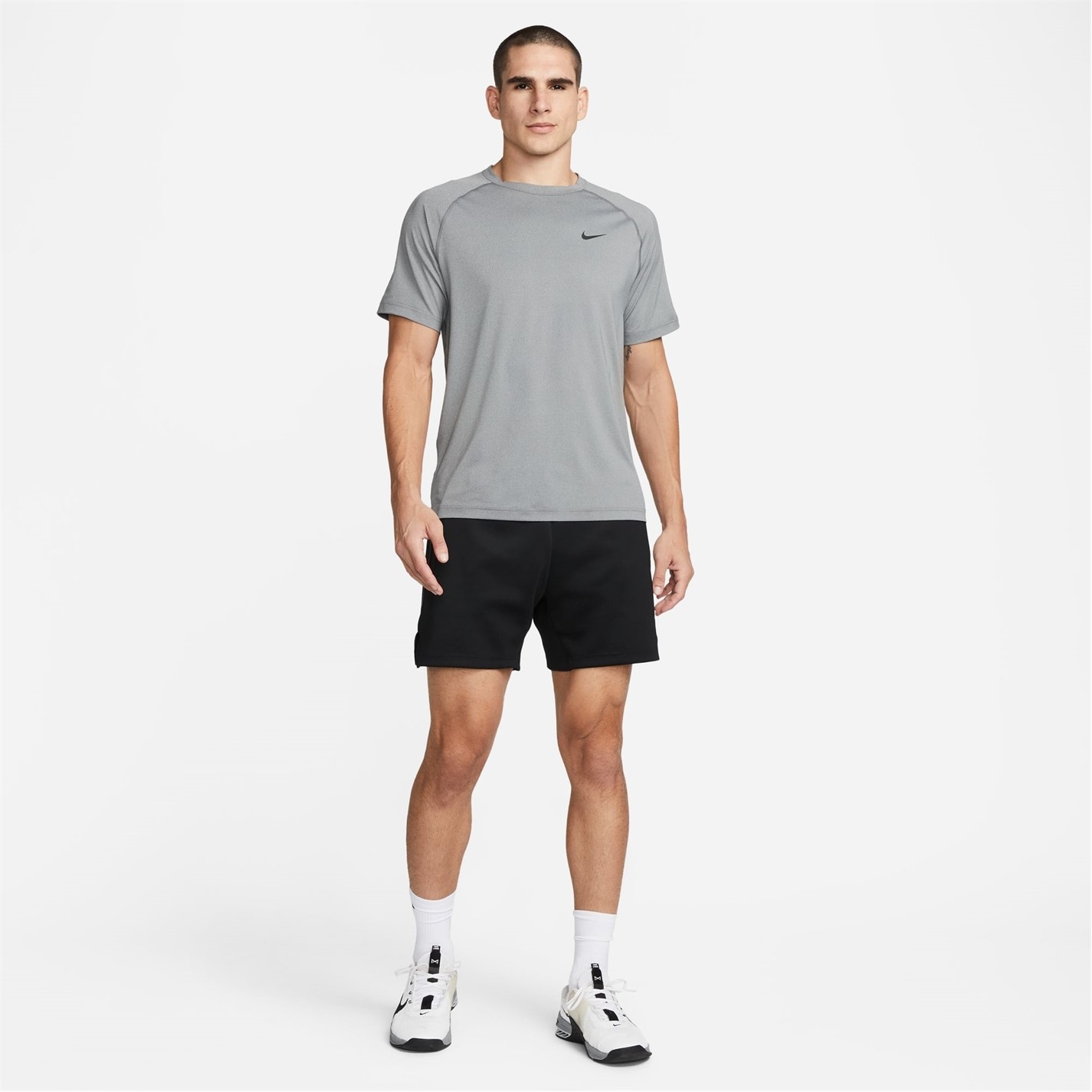 Tričko Nike Grey 6653336 Dri-FIT Ready Men's Short-Sleeve Fitness Top - 5