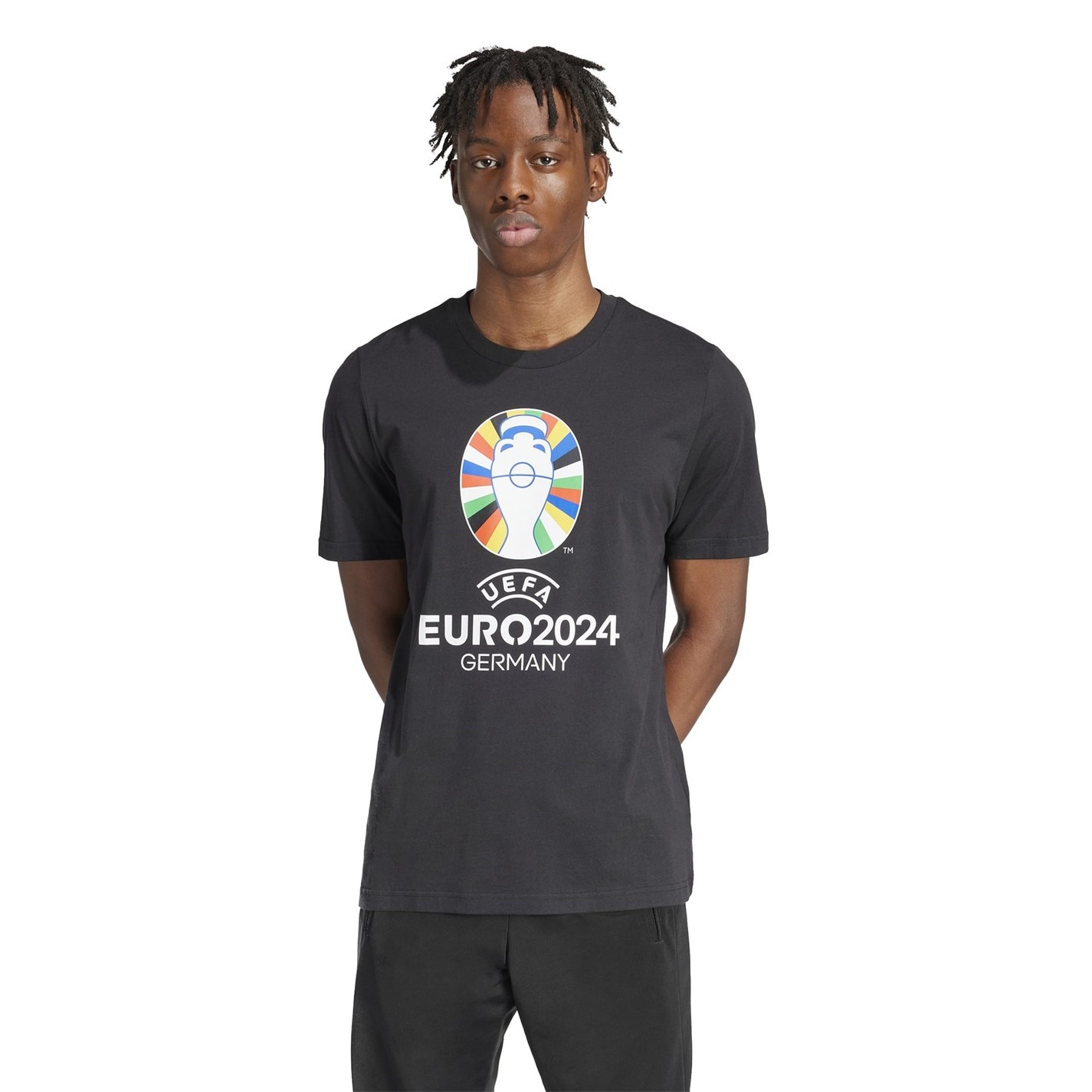 Tričko adidas Black 2887860 Euro 24 Official Emblem T-Shirt Mens - 2