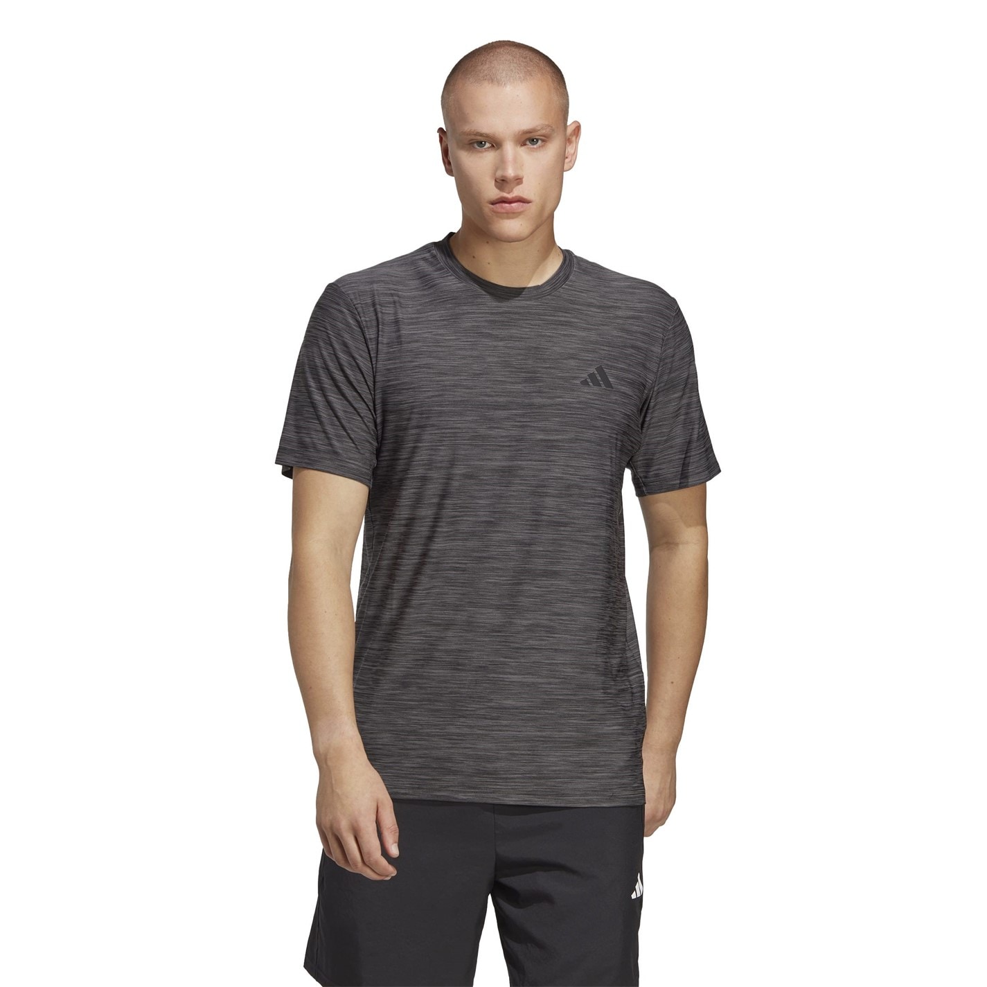Tričko adidas DkGreyMarl 7825334 Train Essentials Stretch Training T-Shirt Mens - 2