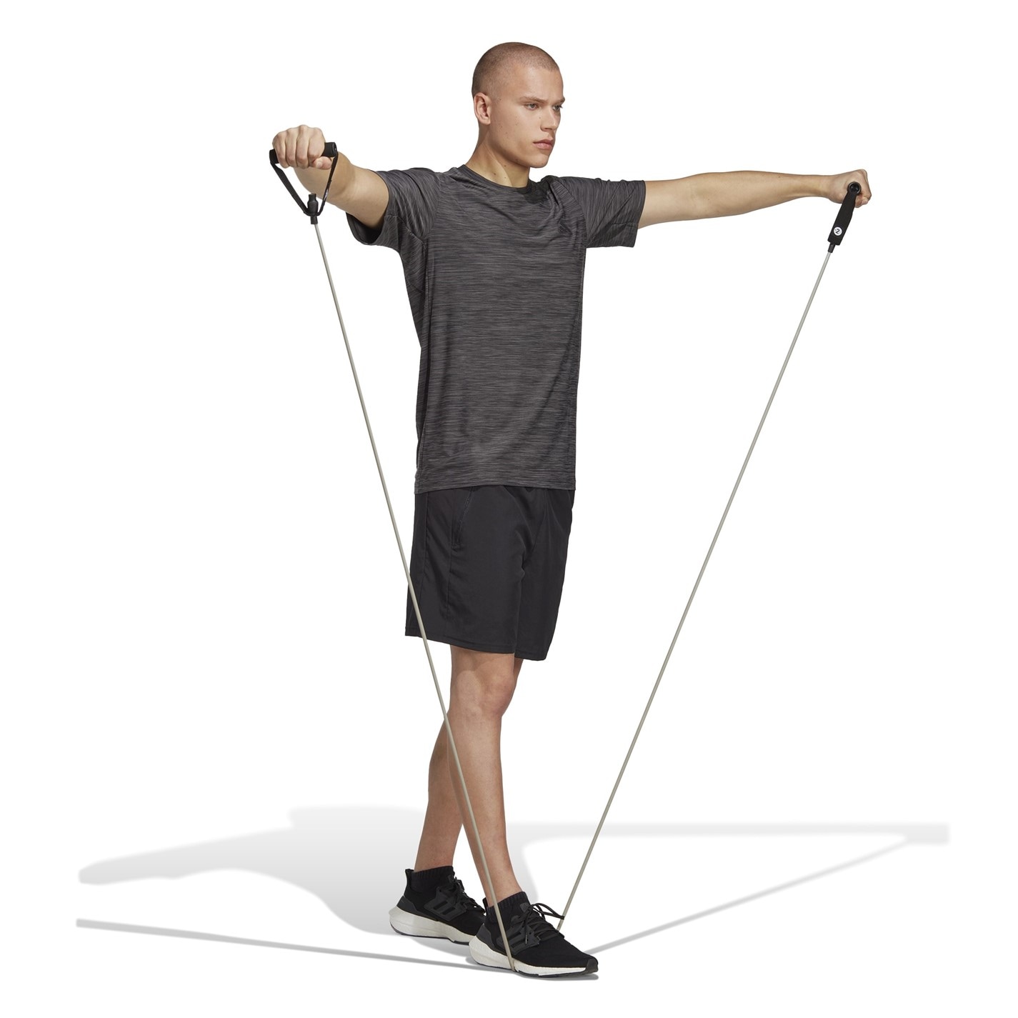 Tričko adidas DkGreyMarl 7825334 Train Essentials Stretch Training T-Shirt Mens - 4