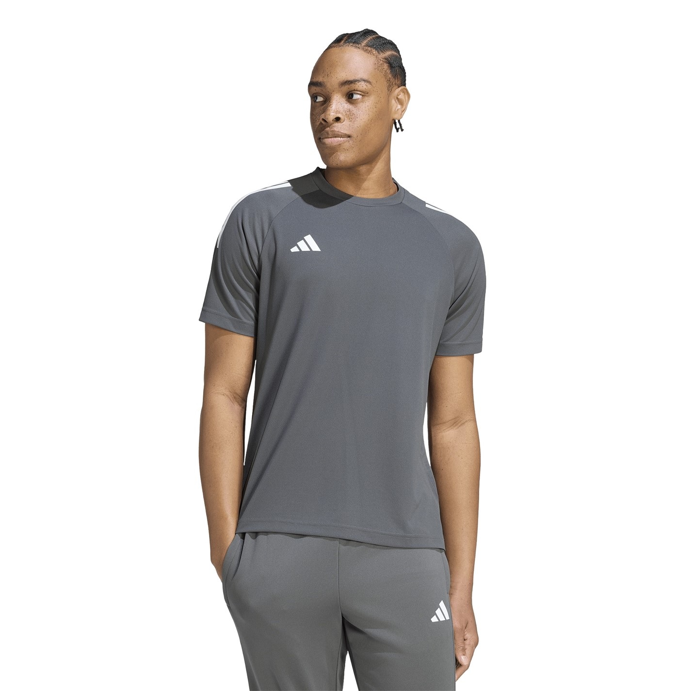 Tričko adidas Charcoal 6111073 Classic 3 Stripe Sereno T-Shirt Mens - 2