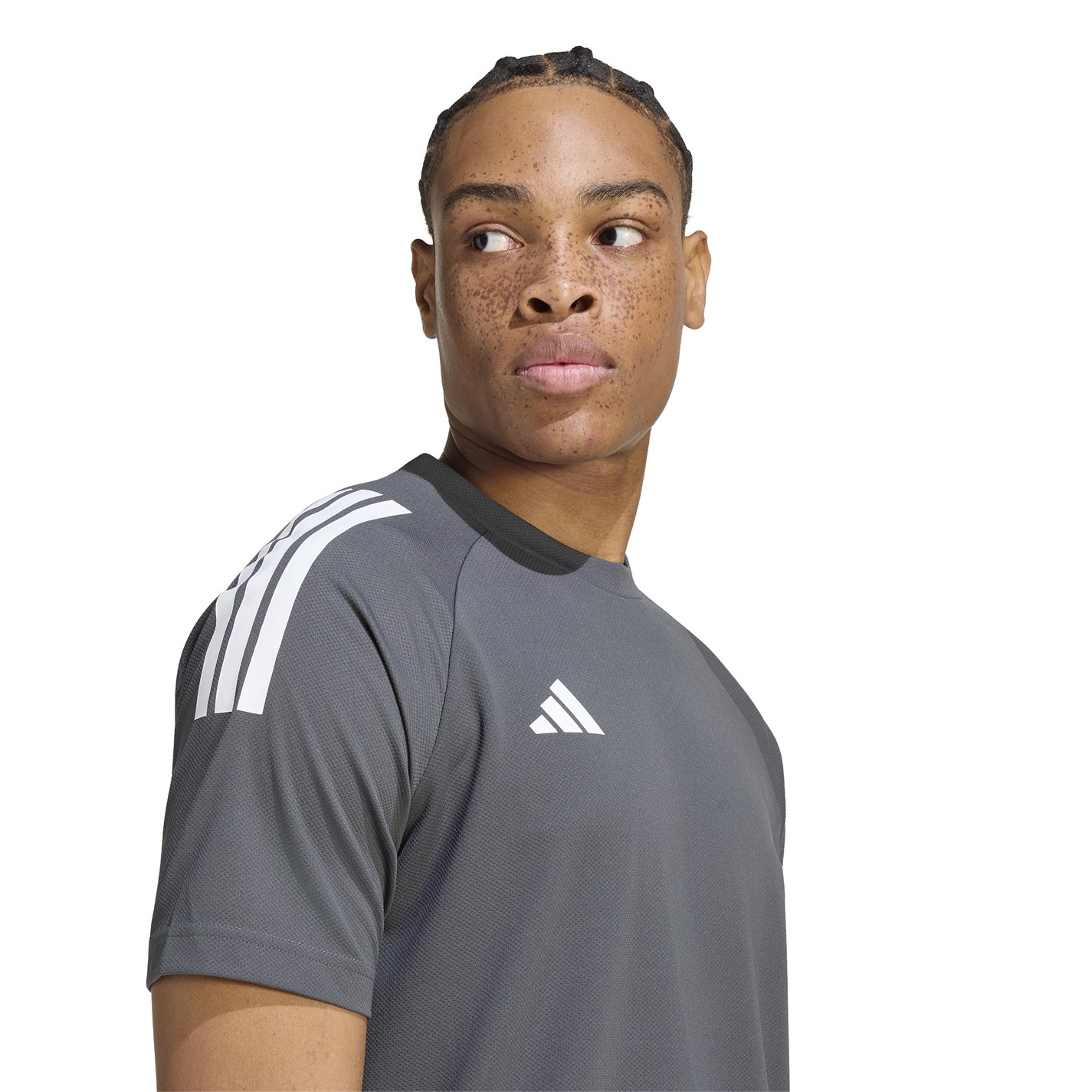 Tričko adidas Charcoal 6111073 Classic 3 Stripe Sereno T-Shirt Mens - 4