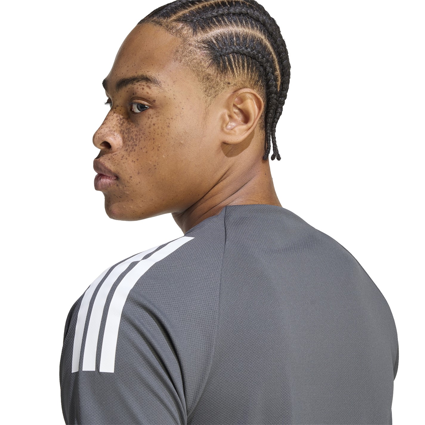 Tričko adidas Charcoal 6111073 Classic 3 Stripe Sereno T-Shirt Mens - 5