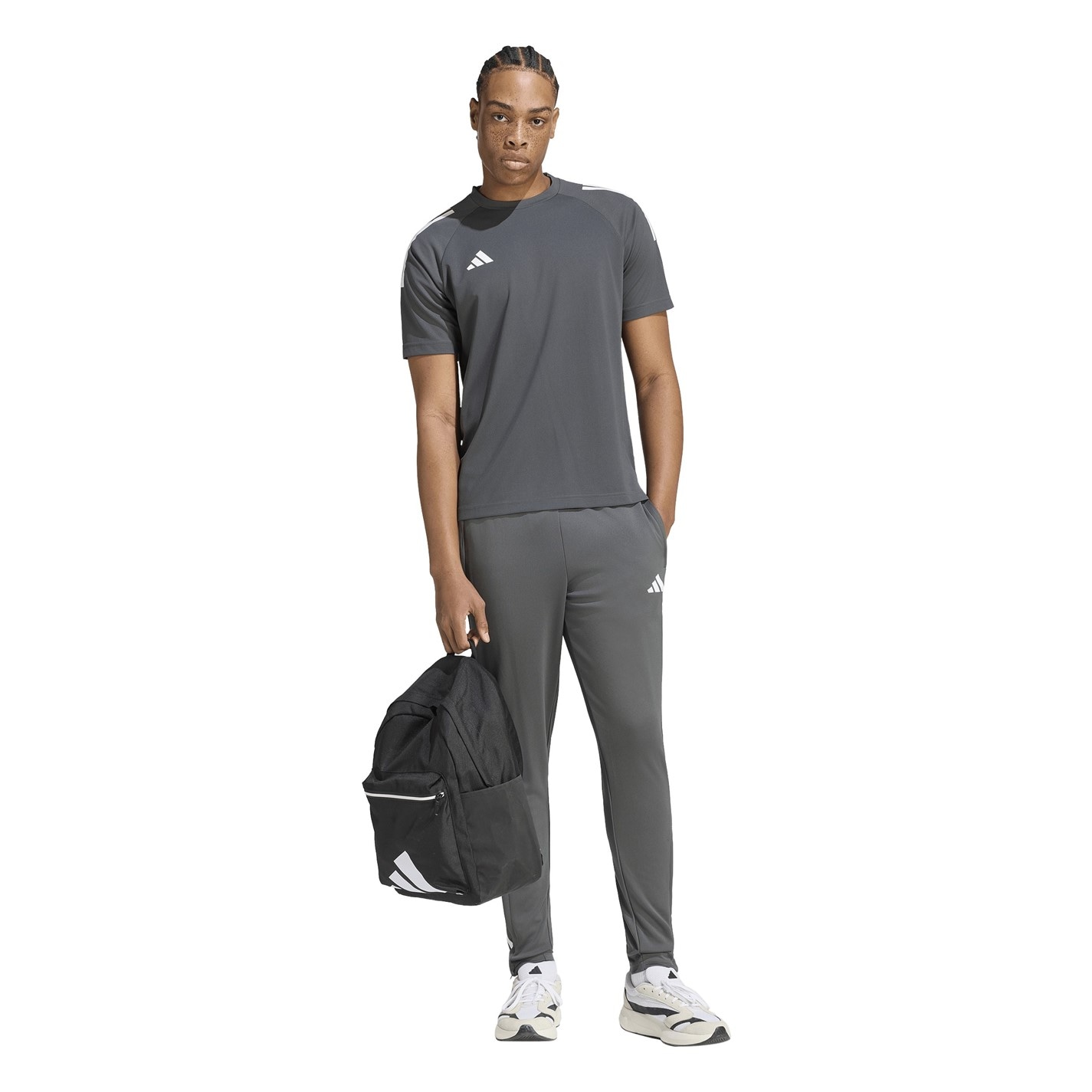 Tričko adidas Charcoal 6111073 Classic 3 Stripe Sereno T-Shirt Mens - 6