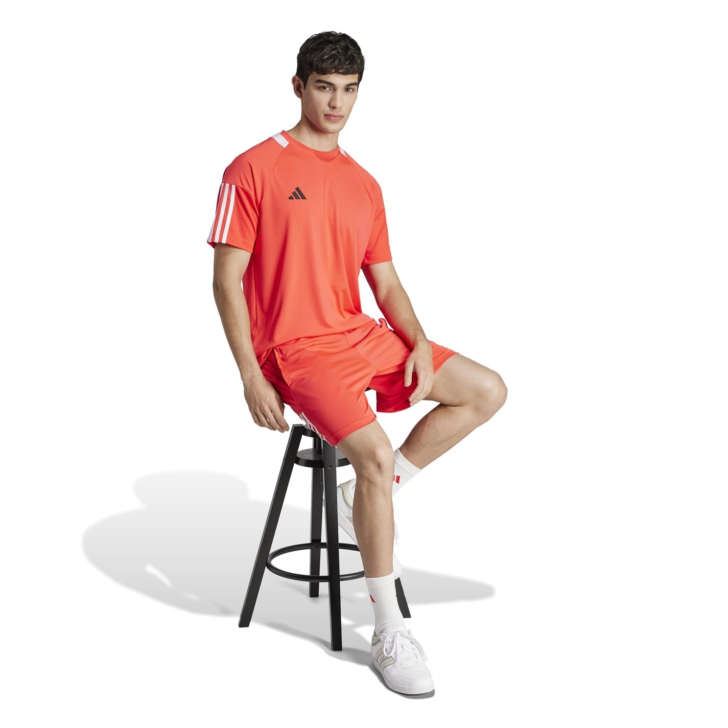 Tričko adidas Lucid Red 7731520 Classic 3 Stripe Sereno T-Shirt Mens - 4