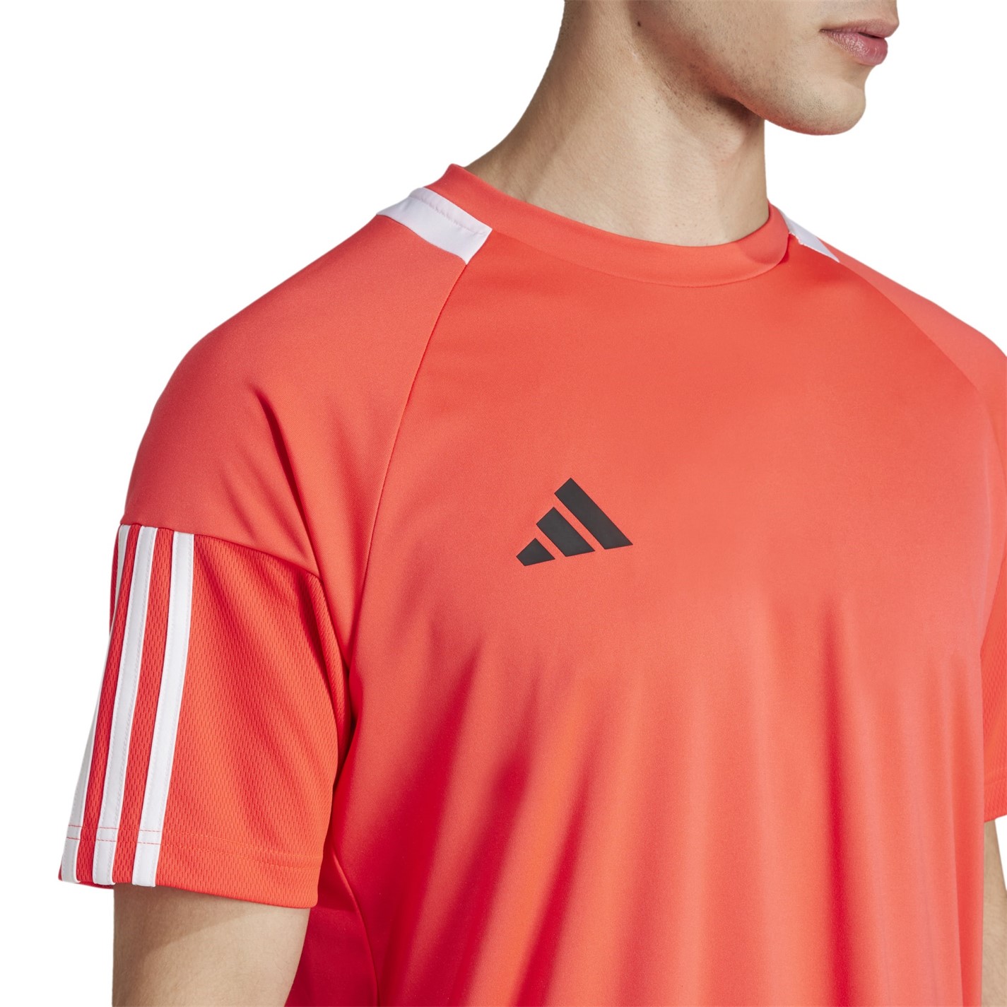 Tričko adidas Lucid Red 7731520 Classic 3 Stripe Sereno T-Shirt Mens - 5
