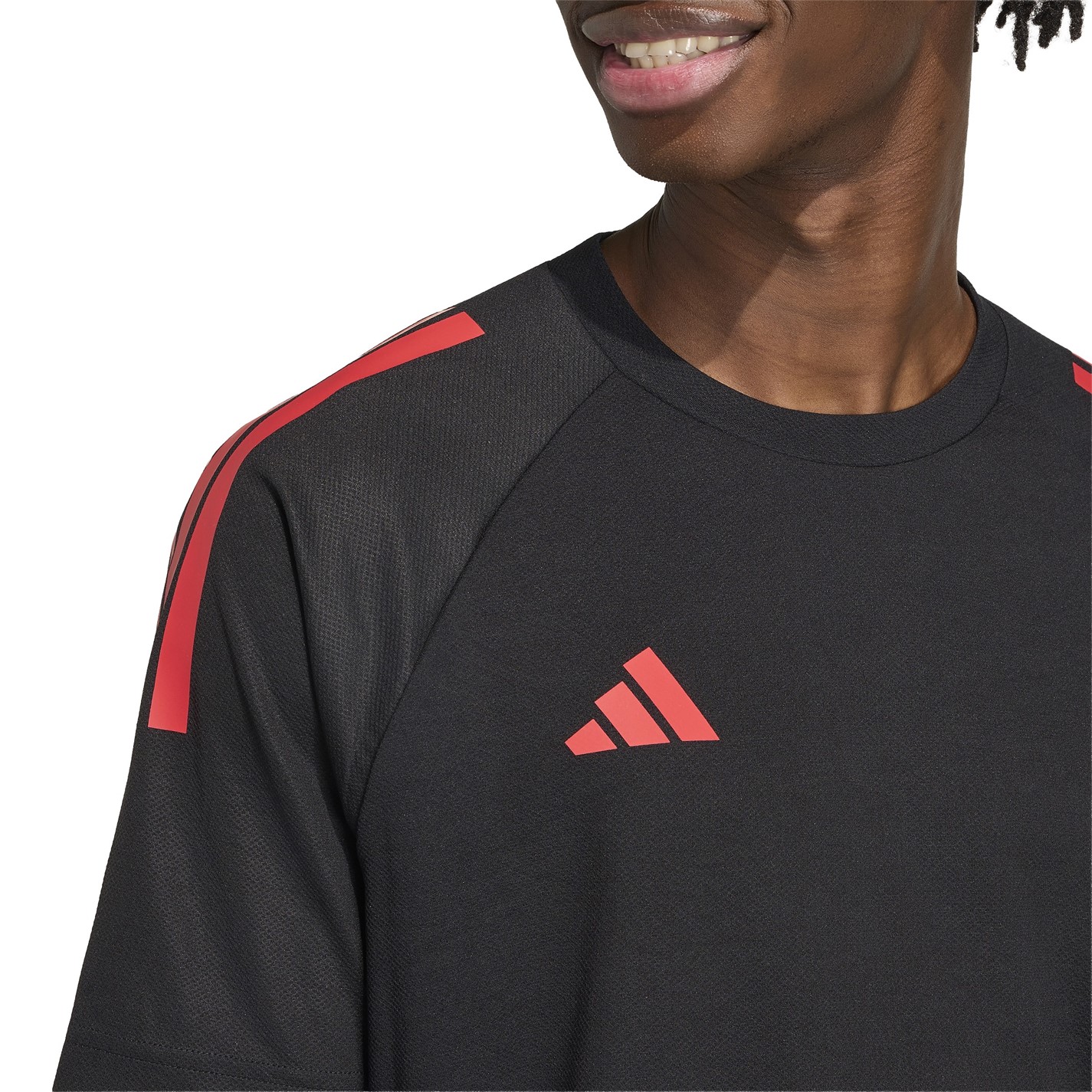 Tričko adidas Red 6036400 Classic 3 Stripe Sereno T-Shirt Mens - 4