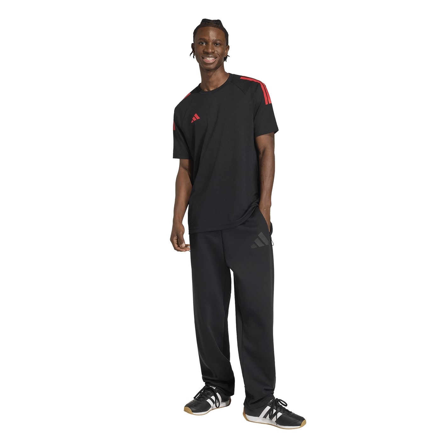 Tričko adidas Red 6036400 Classic 3 Stripe Sereno T-Shirt Mens - 6