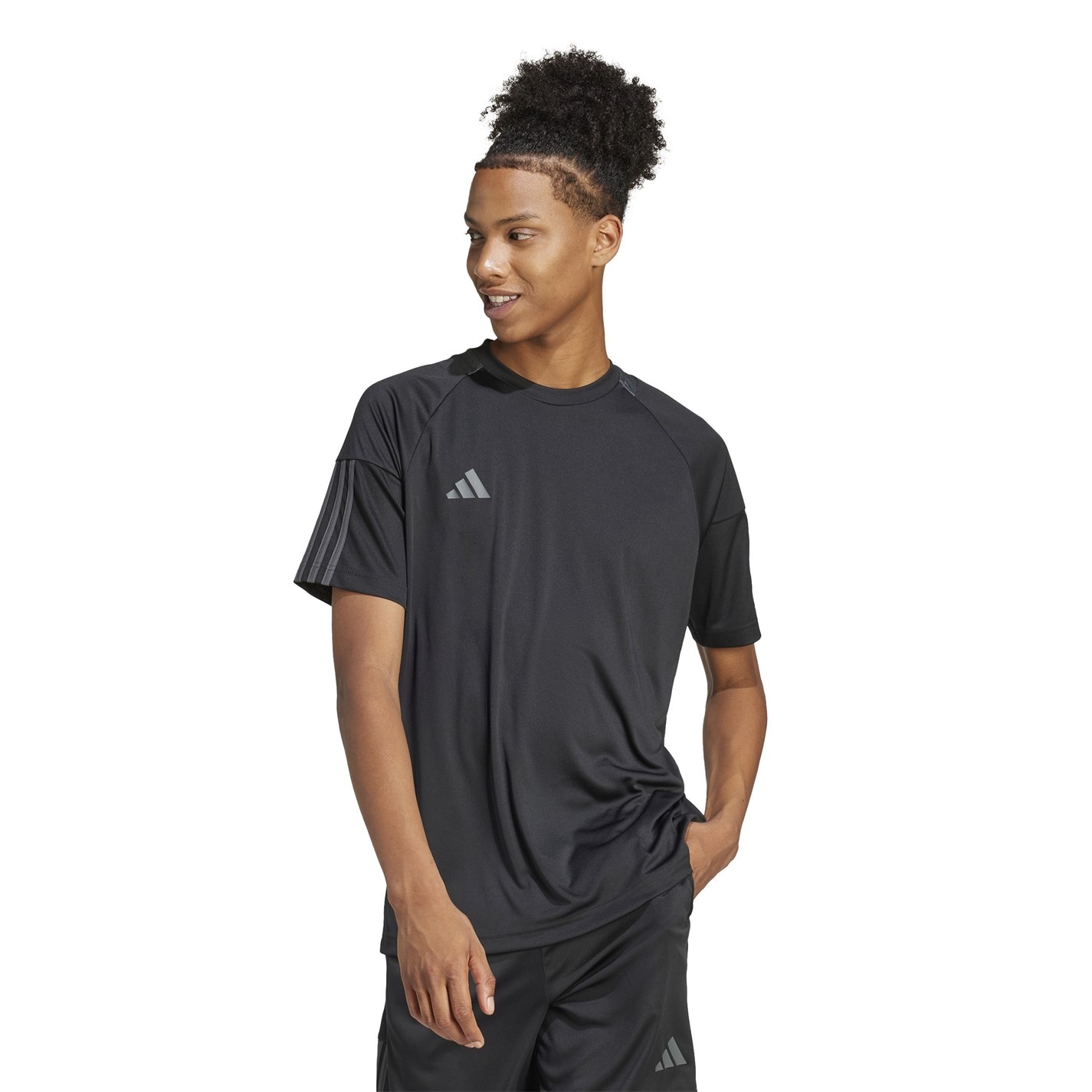 Tričko adidas Black 1090182 Classic 3 Stripe Sereno T-Shirt Mens - 2
