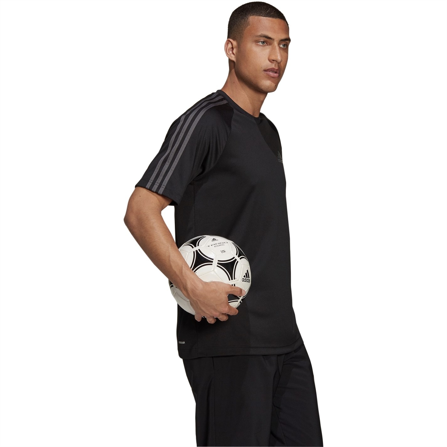 Tričko adidas Black 1090182 Classic 3 Stripe Sereno T-Shirt Mens - 6
