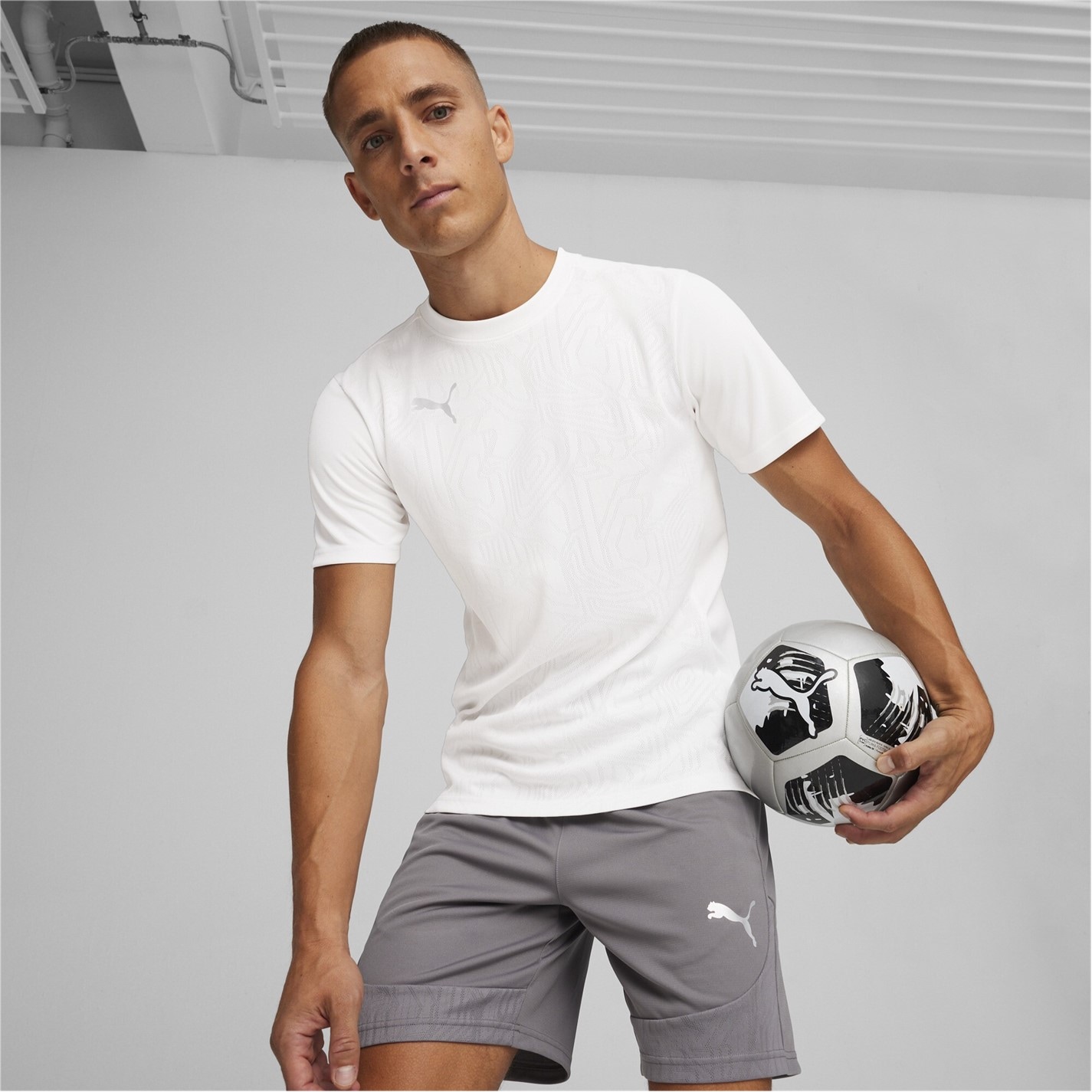 Tričko Puma Puma White 2266633 Men's Teamfinal Training Short-Sleeve Performance T-Shirt - 3