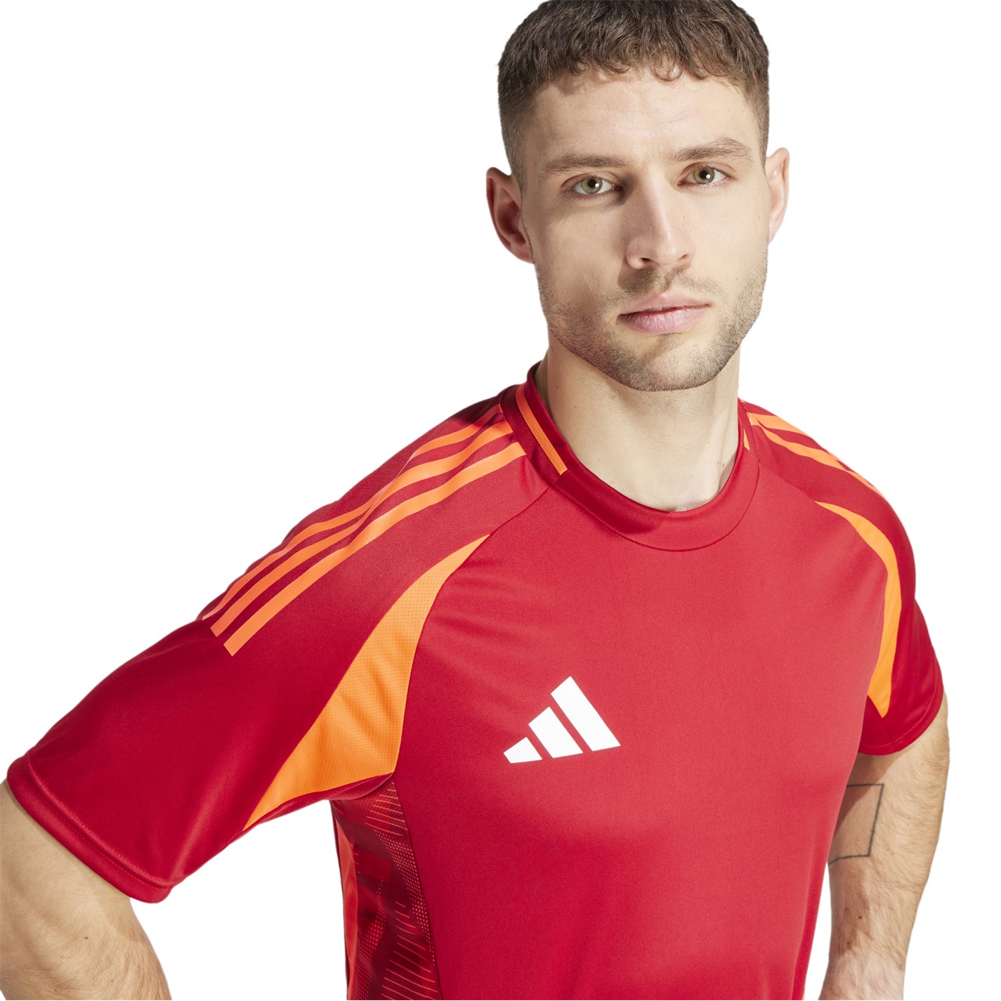 Tričko adidas Power Red 5380129 Men's Tiro24 Short Sleeve Performance T-Shirt - 5
