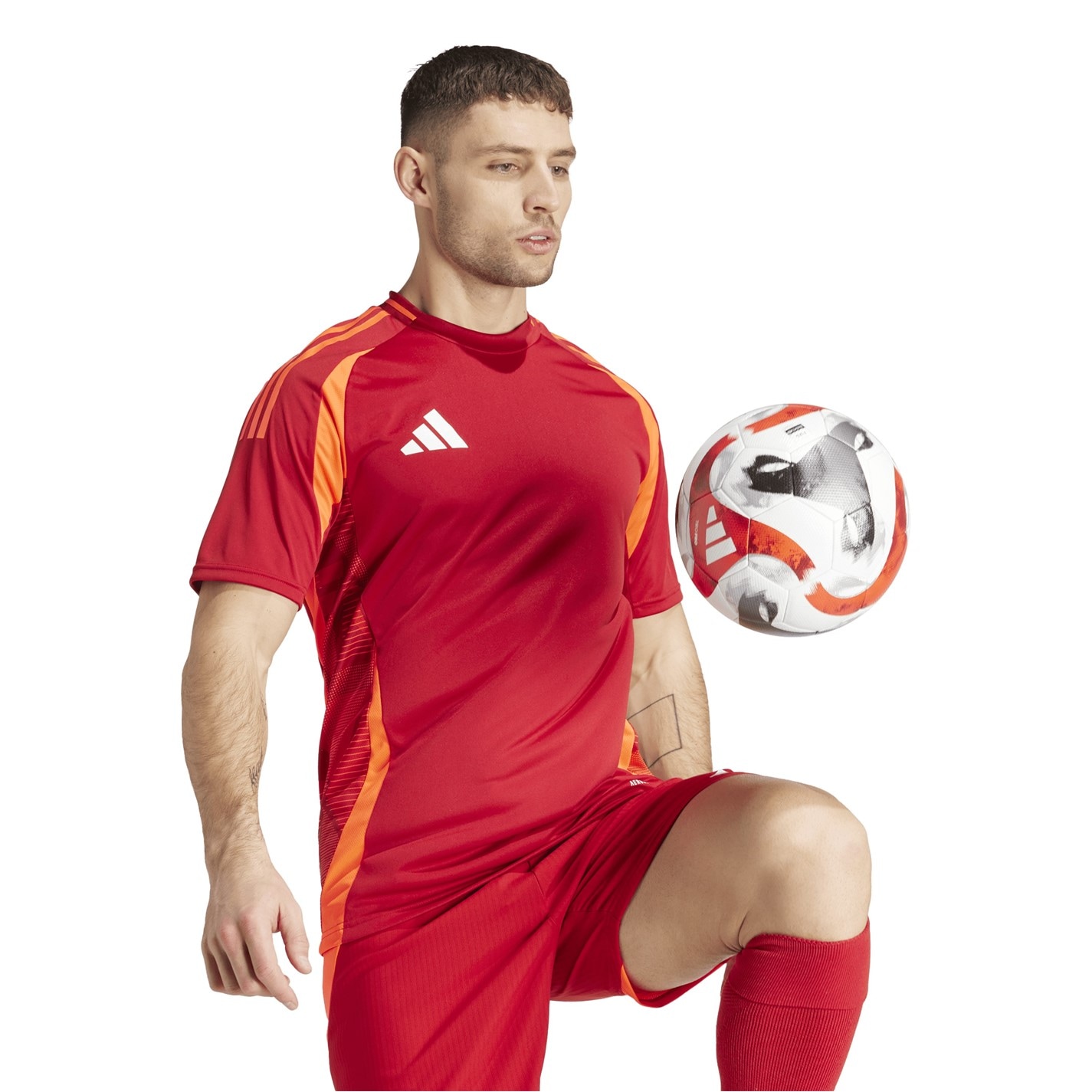 Tričko adidas Power Red 5380129 Men's Tiro24 Short Sleeve Performance T-Shirt - 7