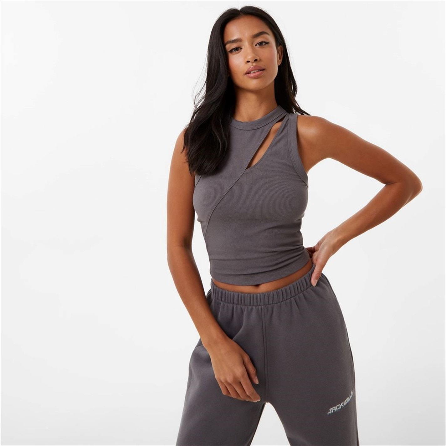 Tričko Jack Wills Dark Grey 9666936 Spliced Rib Tank - 1