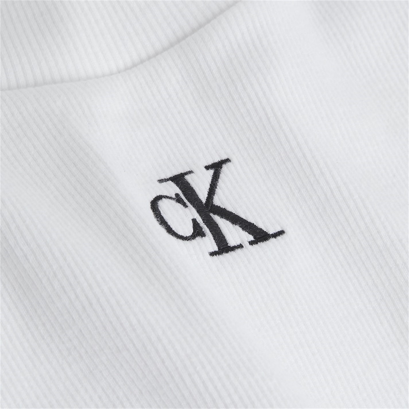 Tričko Calvin Klein Jeans White 1910650 Mono Rib Cropped T Shirt - 6
