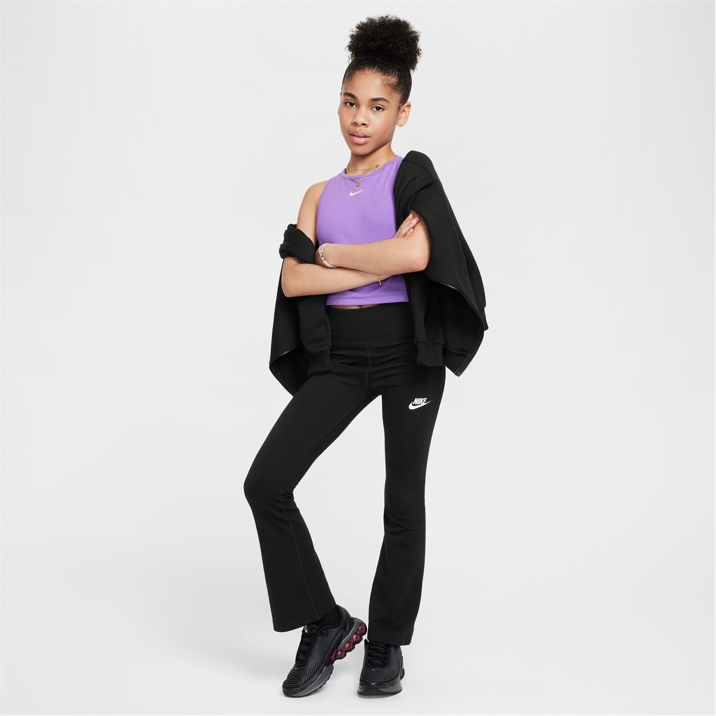 Nike Black 7563859 Sportswear Favorites Big Kids' (Girls') Flared Leggings - 5