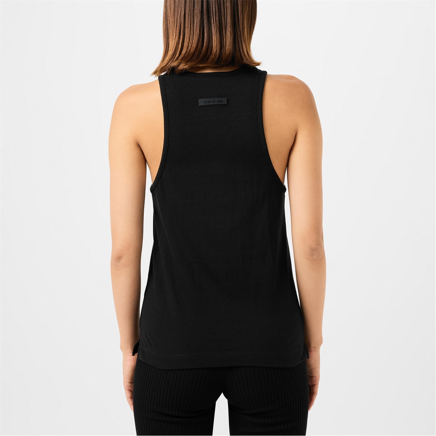 FEAR OF GOD ESSENTIALS Jet Black 5926928 Logo Printed Tank Top - 3