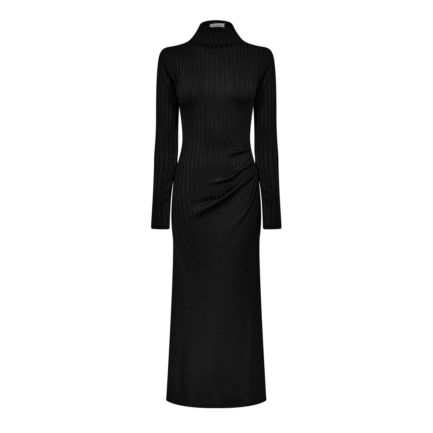 Šaty GOOD AMERICAN Black 972093 Women's Shine Rib Knitted Midi Bodycon Dress - 5