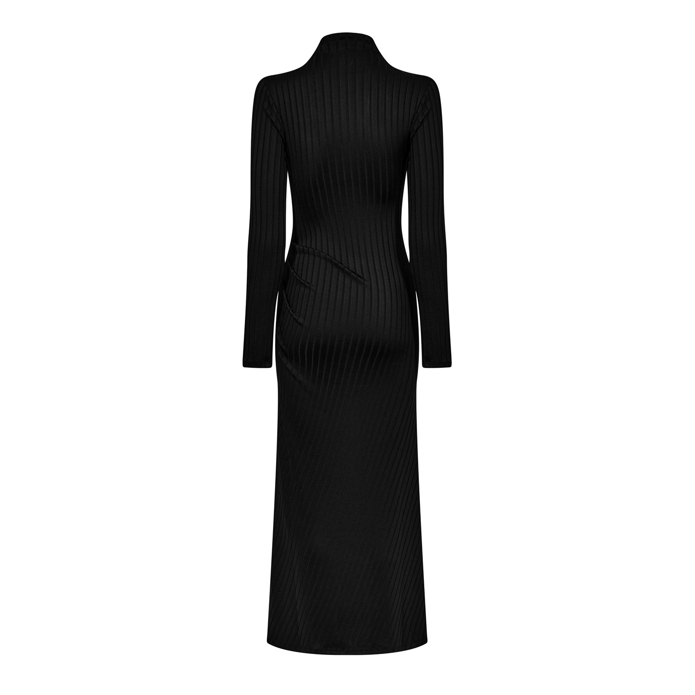 Šaty GOOD AMERICAN Black 972093 Women's Shine Rib Knitted Midi Bodycon Dress - 6