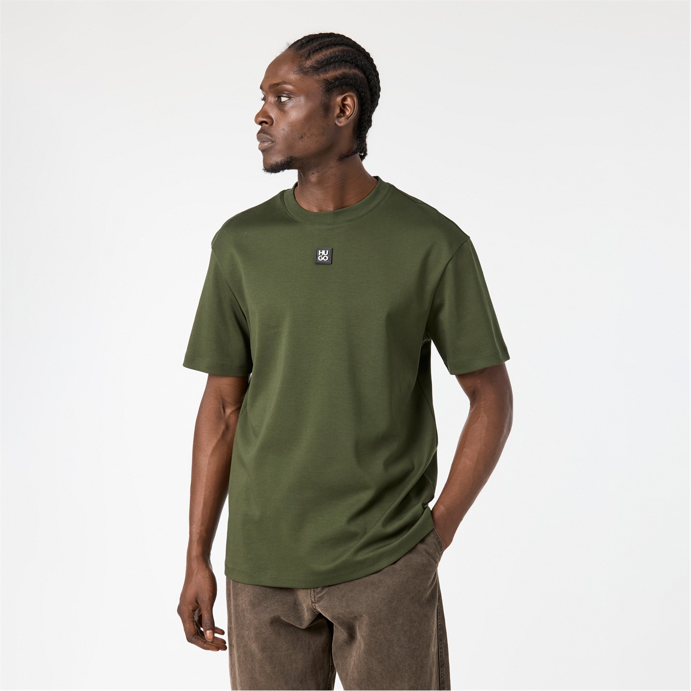 Tričko HUGO Dark Green 3039363 Men's Regular Fit Dalile T-Shirt - 3