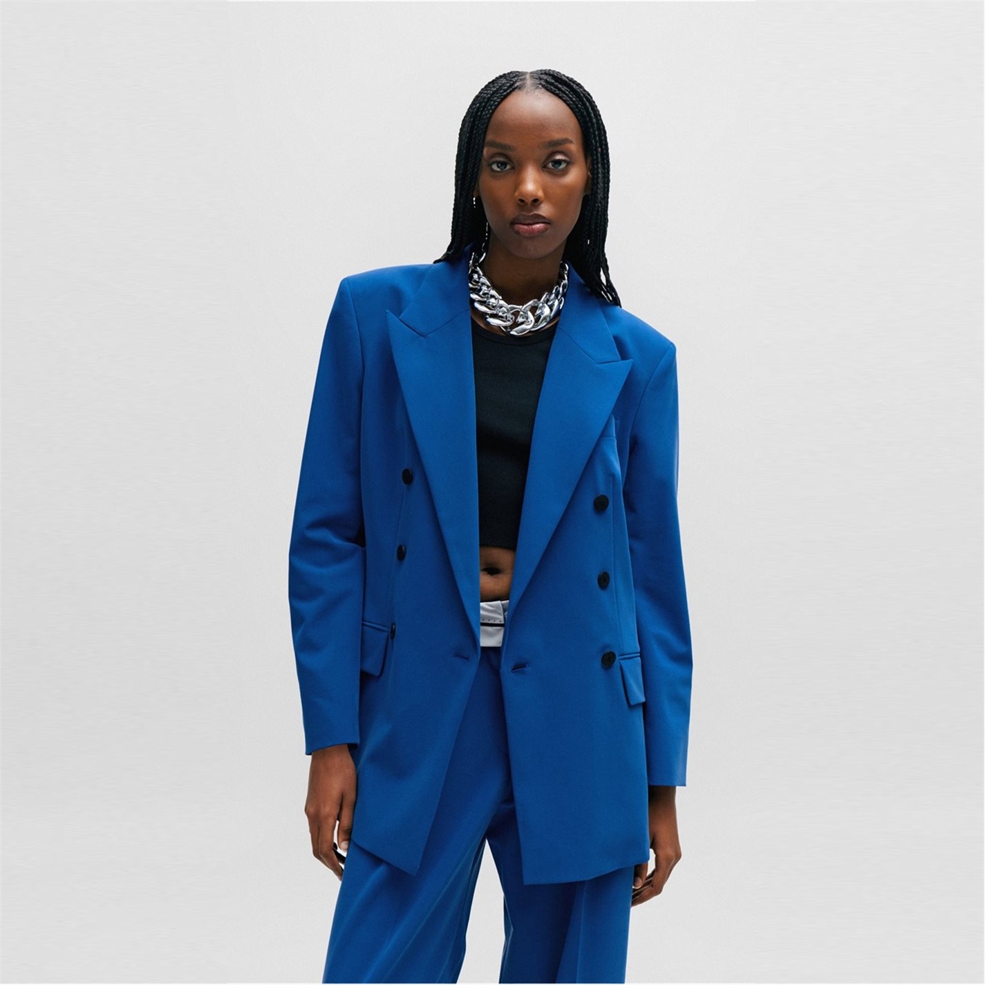 Dámska bunda Hugo Med Blue 246844 Women's Amalisa Tailored Fit Blazer - 1