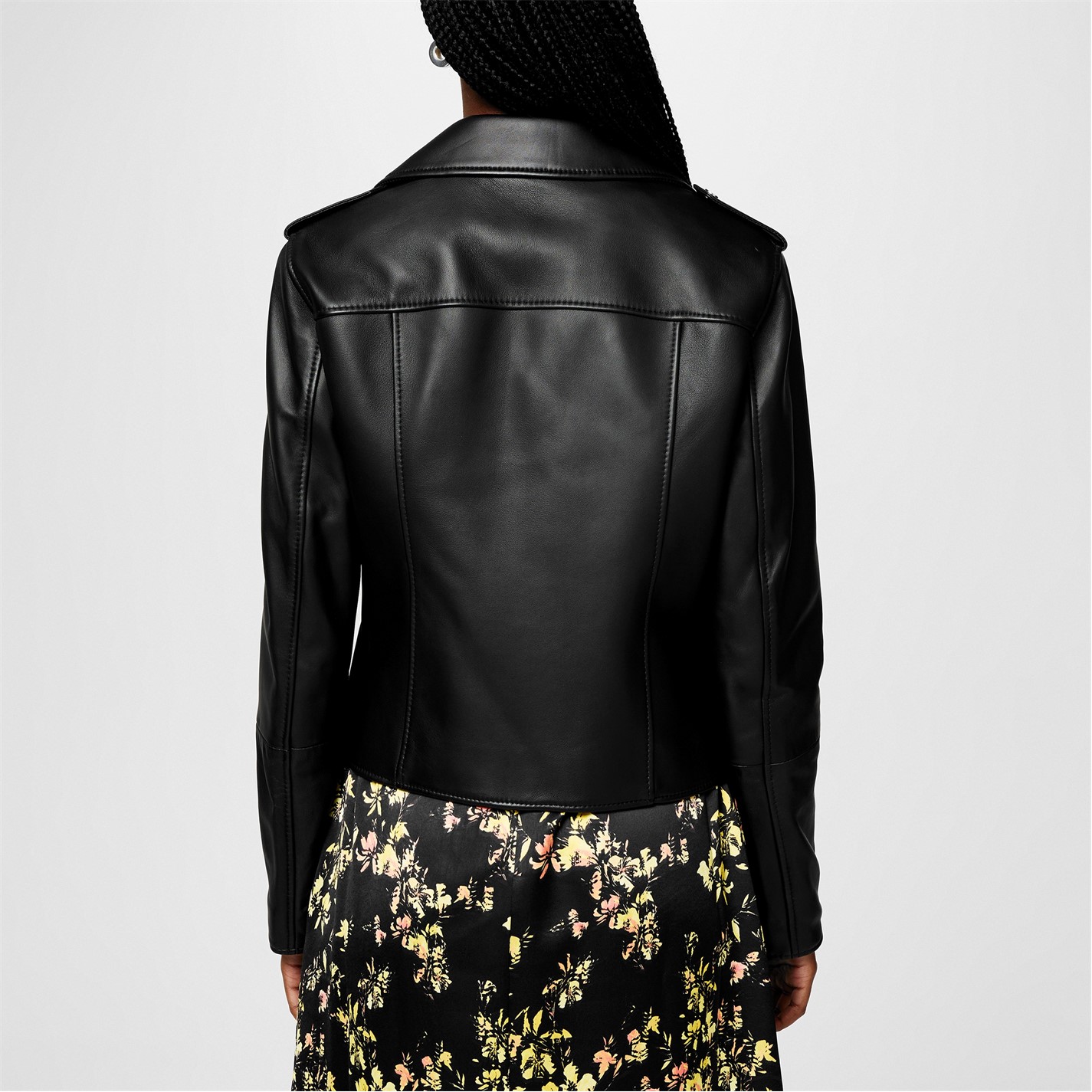 Dámska bunda Hugo Black 217677 Women's Lujana Leather Jacket - 3