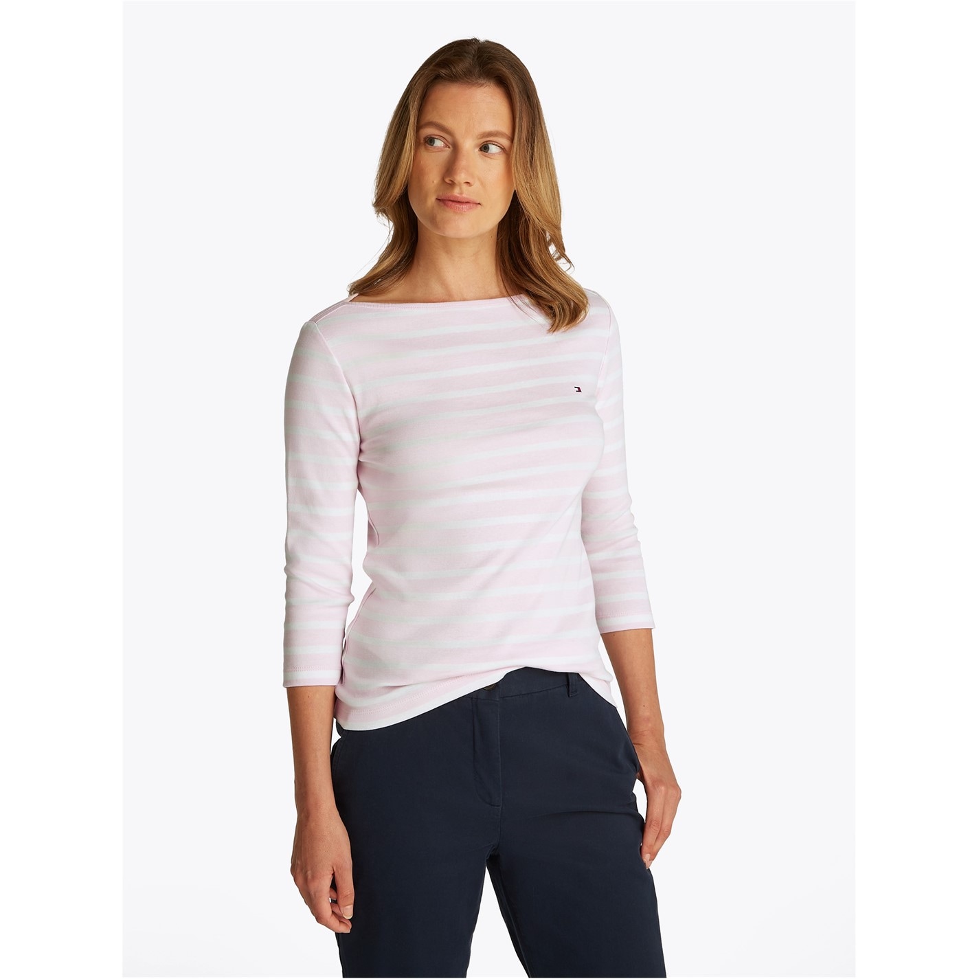 Tričko Tommy Hilfiger Pink 2453444 Women's Cody Slim Boat Neck Long-Sleeve T-Shirt - 3