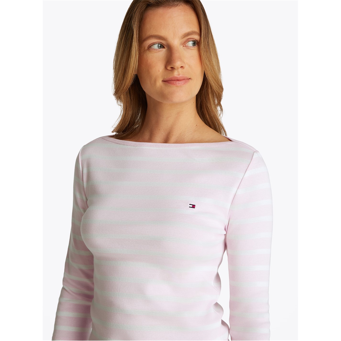 Tričko Tommy Hilfiger Pink 2453444 Women's Cody Slim Boat Neck Long-Sleeve T-Shirt - 4