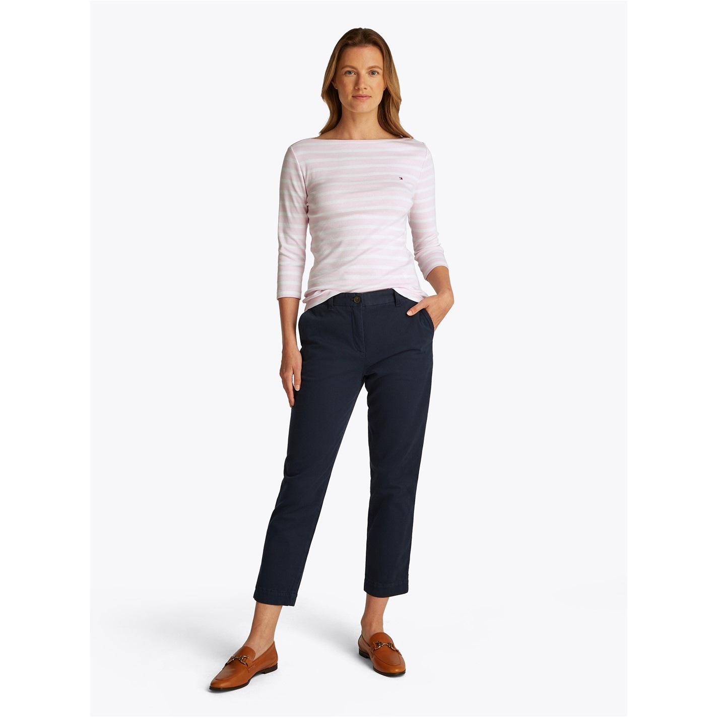 Tričko Tommy Hilfiger Pink 2453444 Women's Cody Slim Boat Neck Long-Sleeve T-Shirt - 5