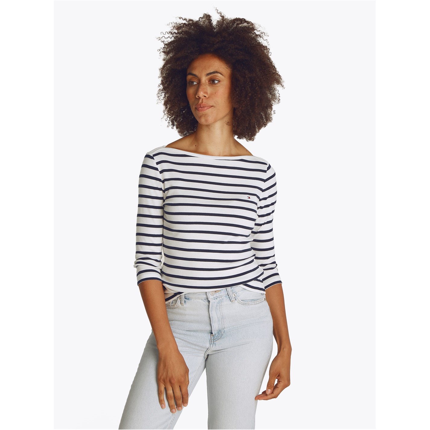 Tričko Tommy Hilfiger Dark Navy St 8105735 Women's Cody Slim Boat Neck Long-Sleeve T-Shirt - 1