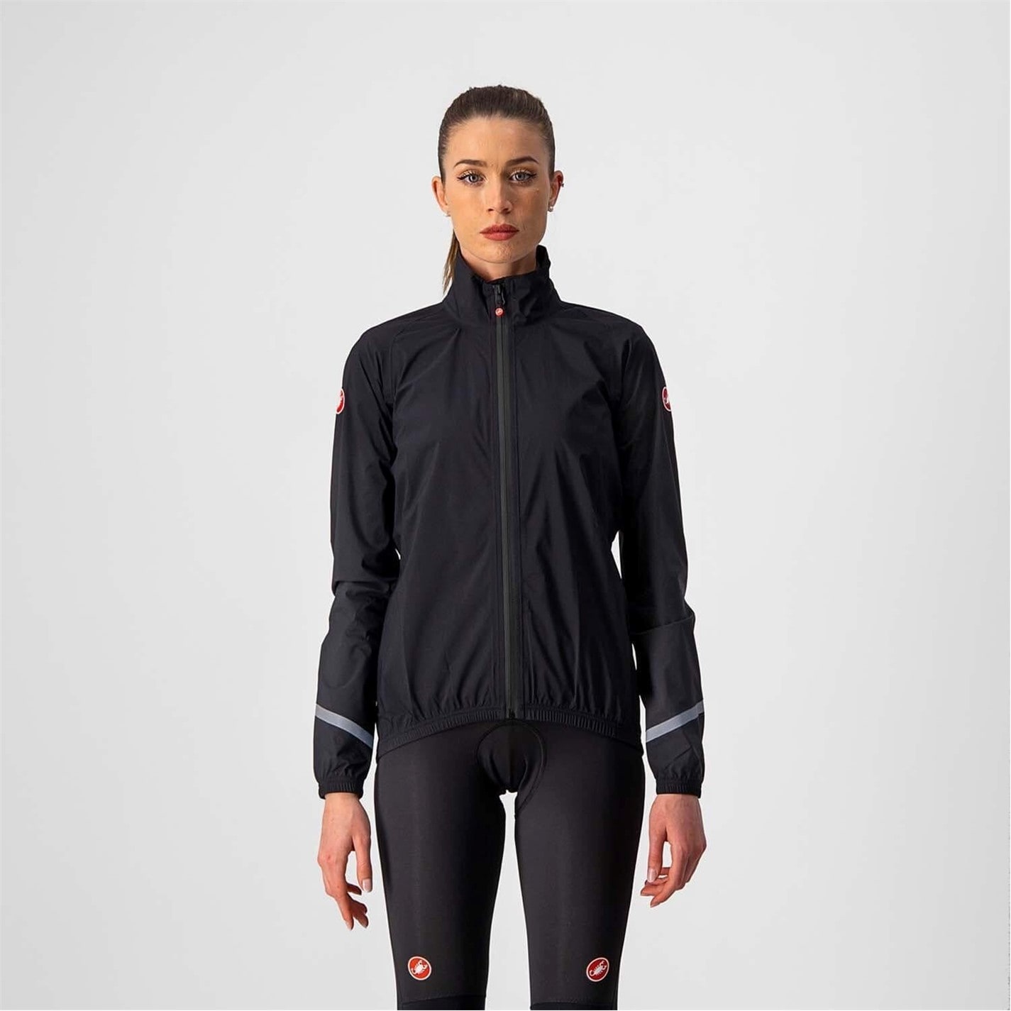 Dámska bunda Castelli Light Black 3804591 Women's Windproof Water-Resistant Reflective Performance Cycling Jacket - 2