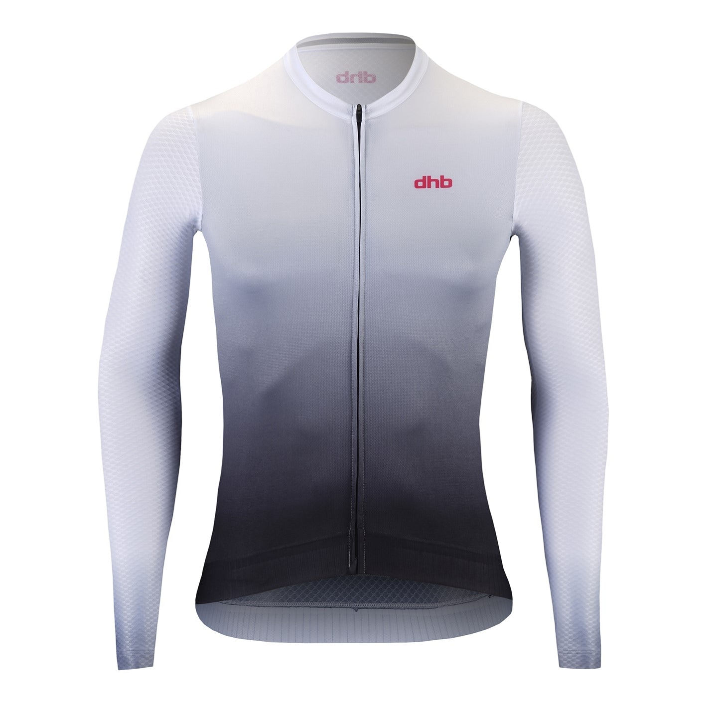 Dhb White Fade 3415656 Dhb Aeron Long Sleeve Jersey 3.0 Unisex - 1