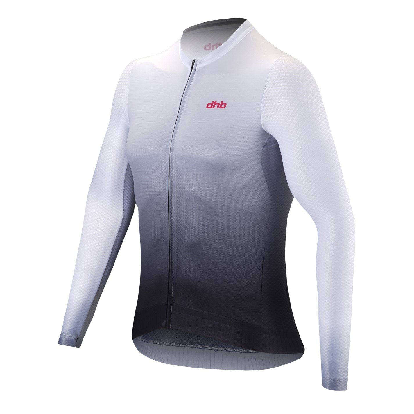 Dhb White Fade 3415656 Dhb Aeron Long Sleeve Jersey 3.0 Unisex - 3