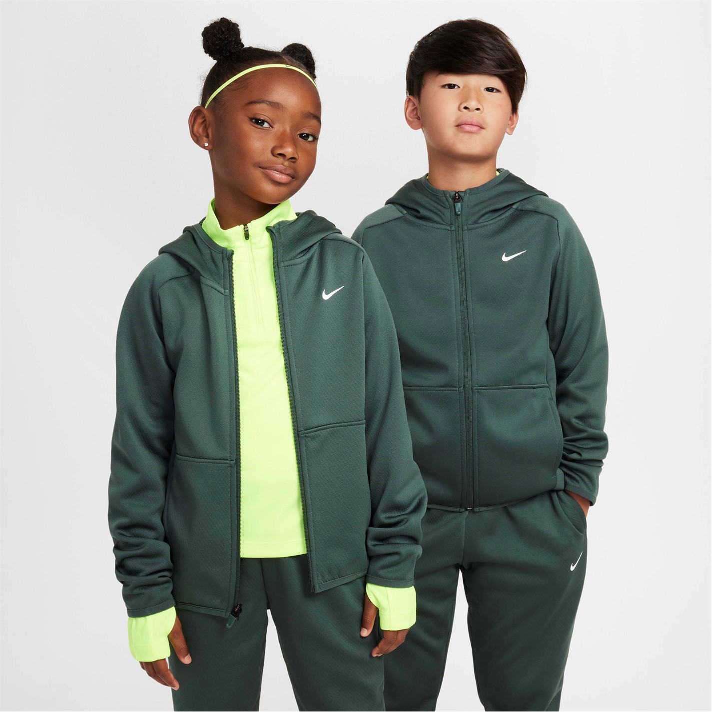 Nike Vintage Green 5877446 Kids' Winter Fleece Full Zip Hoodie - 1