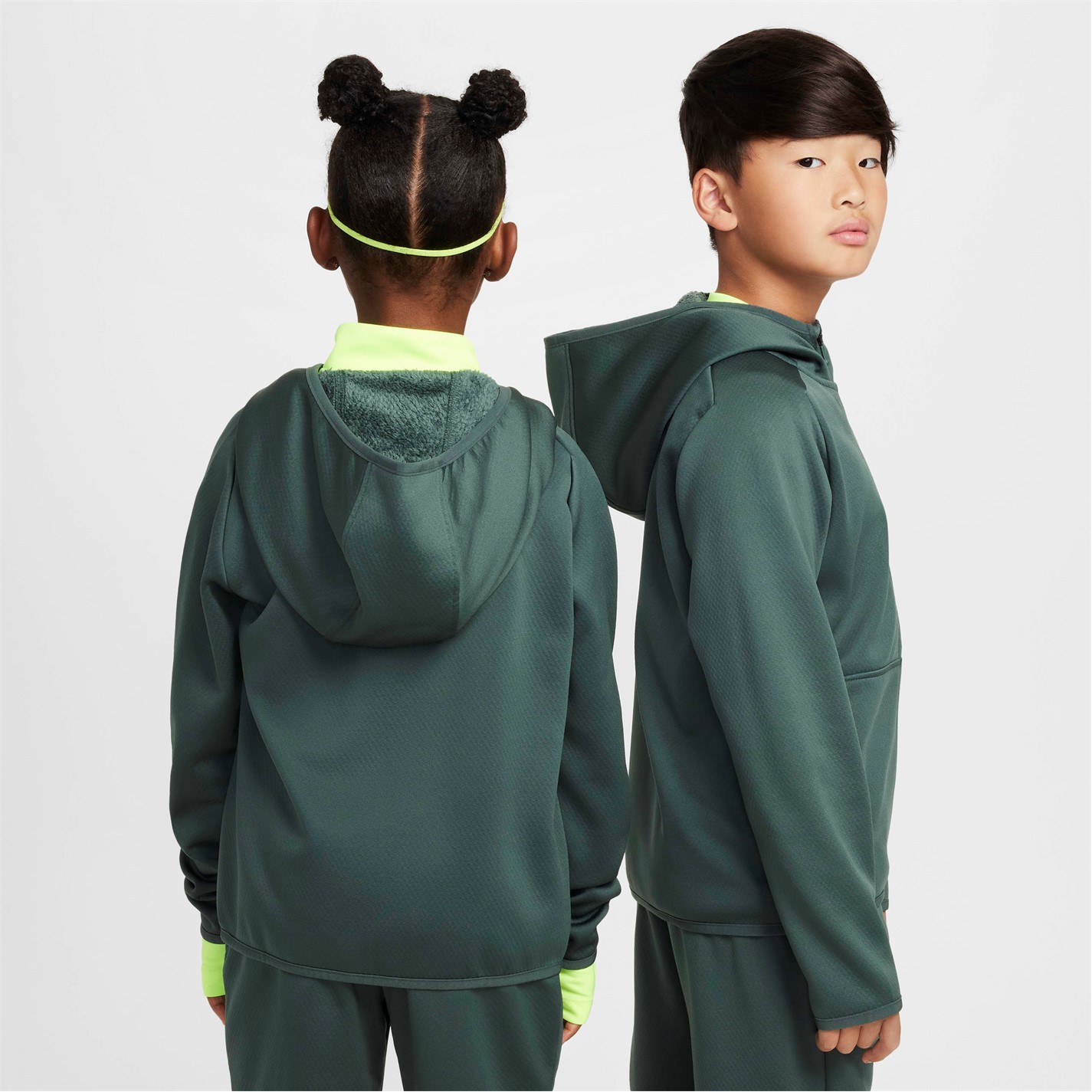 Nike Vintage Green 5877446 Kids' Winter Fleece Full Zip Hoodie - 2