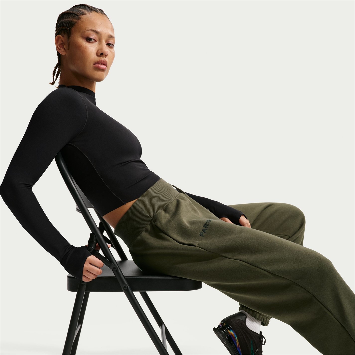 Tepláky Nike Cargo Khaki 2894230 Women's Phoenix Fleece Paris Saint-Germain Joggers - 3