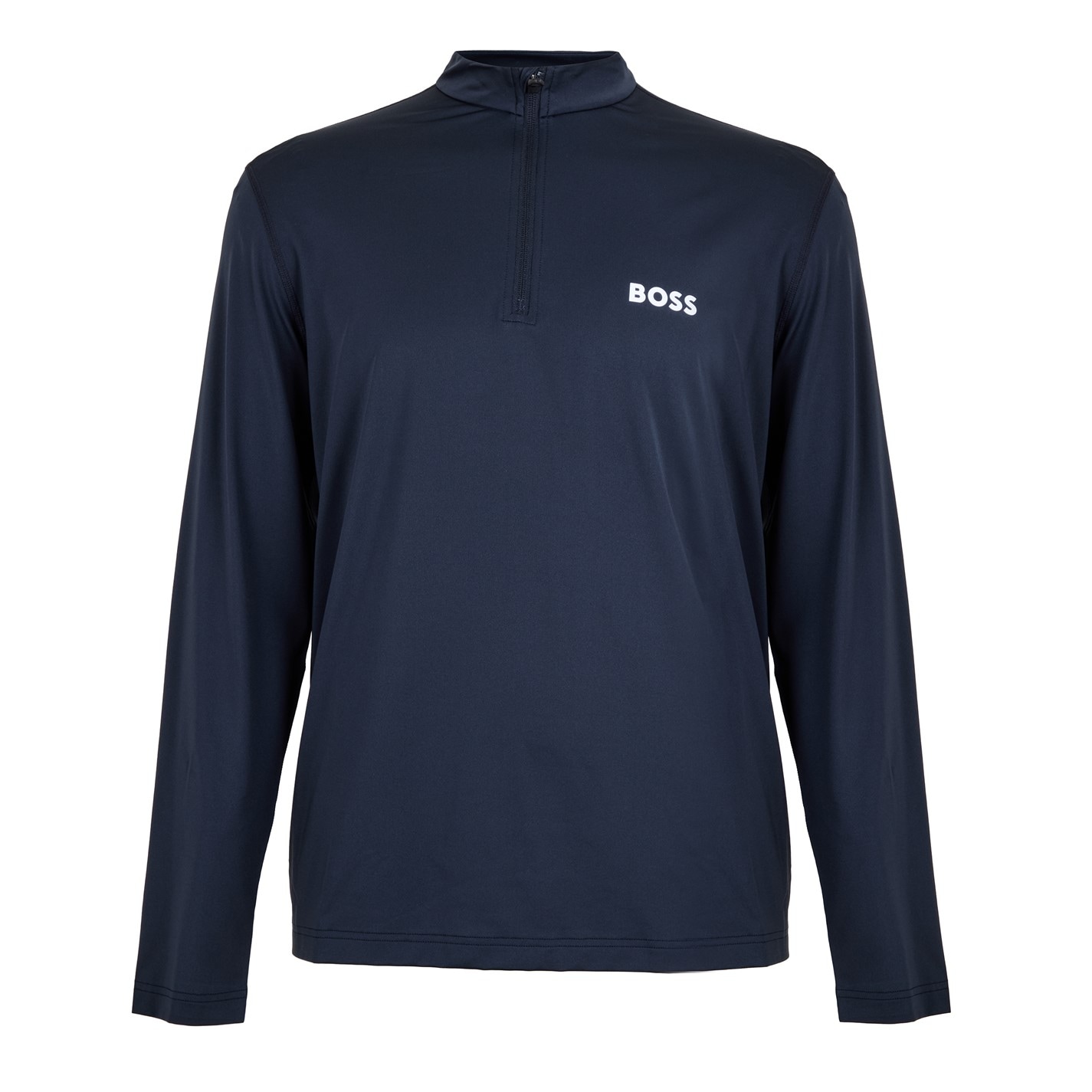 Mikina Boss Navy 4923889 Men's Green 1/4 Zip Performance Tracksuit Top - 1