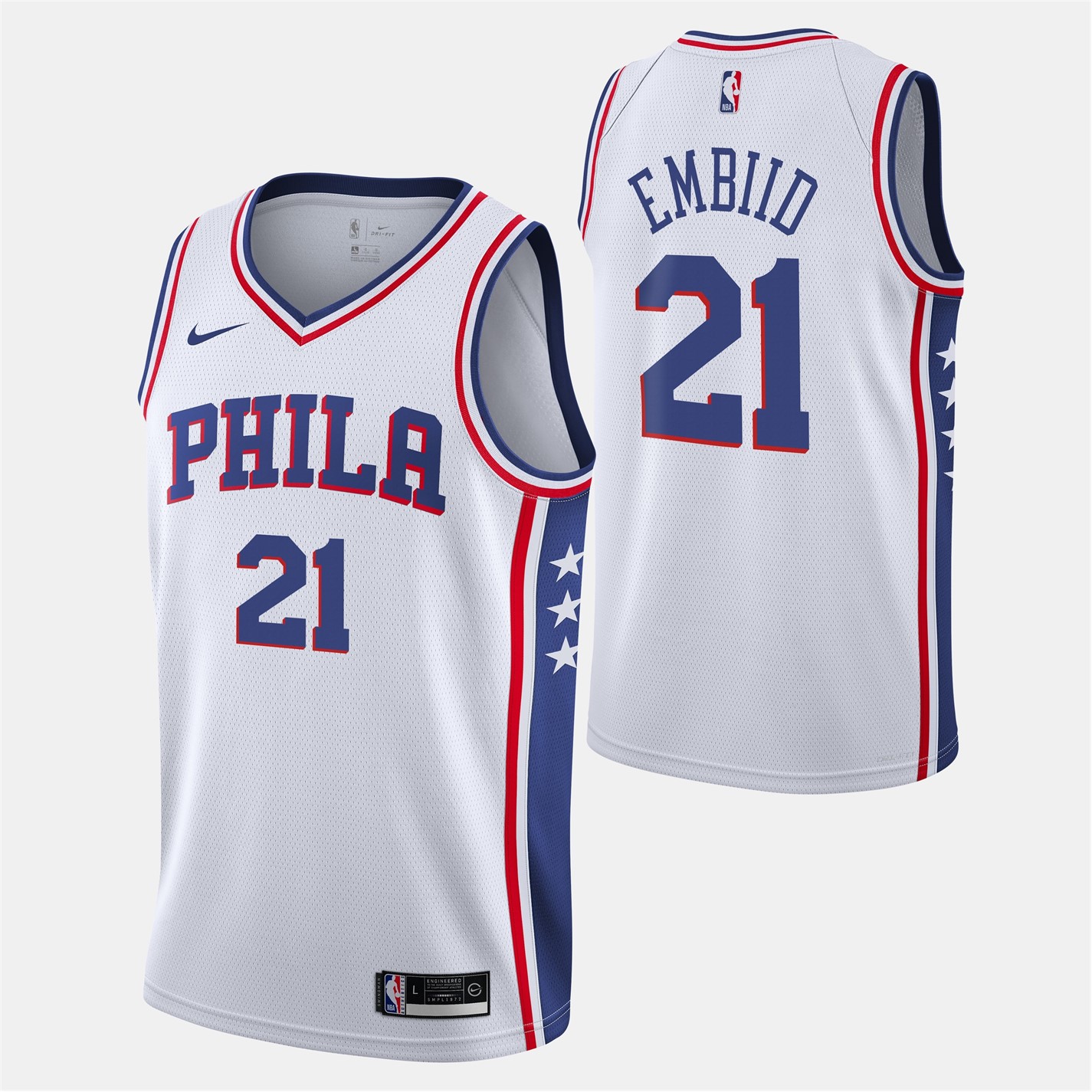 Nike White 7055021 Kids' Performance Basketball Jersey - 3