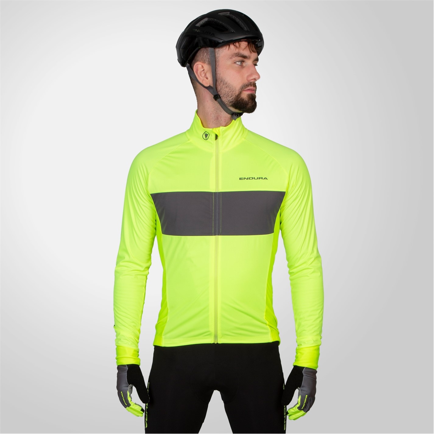 Endura Bright Yellow 678377 FS260 Jetstream Long Sleeve Jersey II Mens - 2