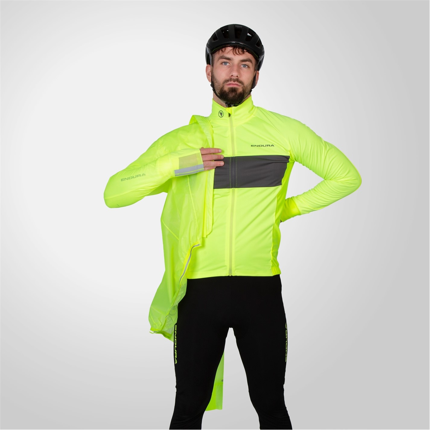 Endura Bright Yellow 678377 FS260 Jetstream Long Sleeve Jersey II Mens - 5