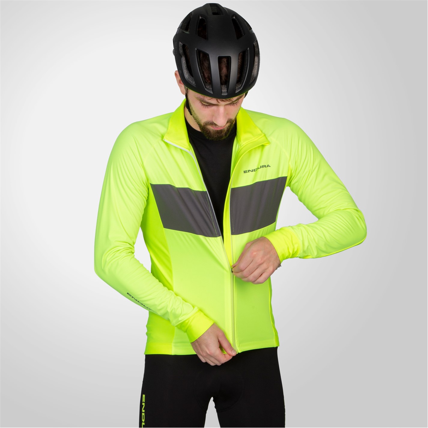 Endura Bright Yellow 678377 FS260 Jetstream Long Sleeve Jersey II Mens - 6