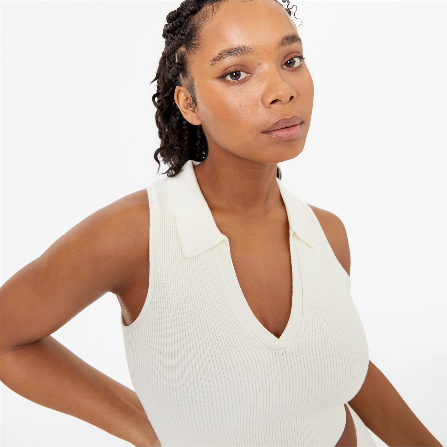 Jack Wills Knitted Polo Crop Top - 3